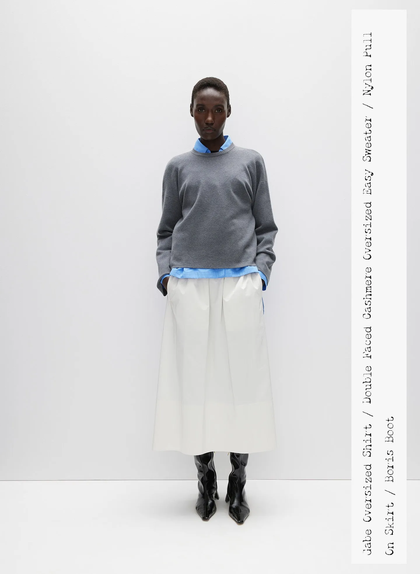 Double Faced Cashmere Oversized Easy Sweater sold by Tibi product image thumbnail 2