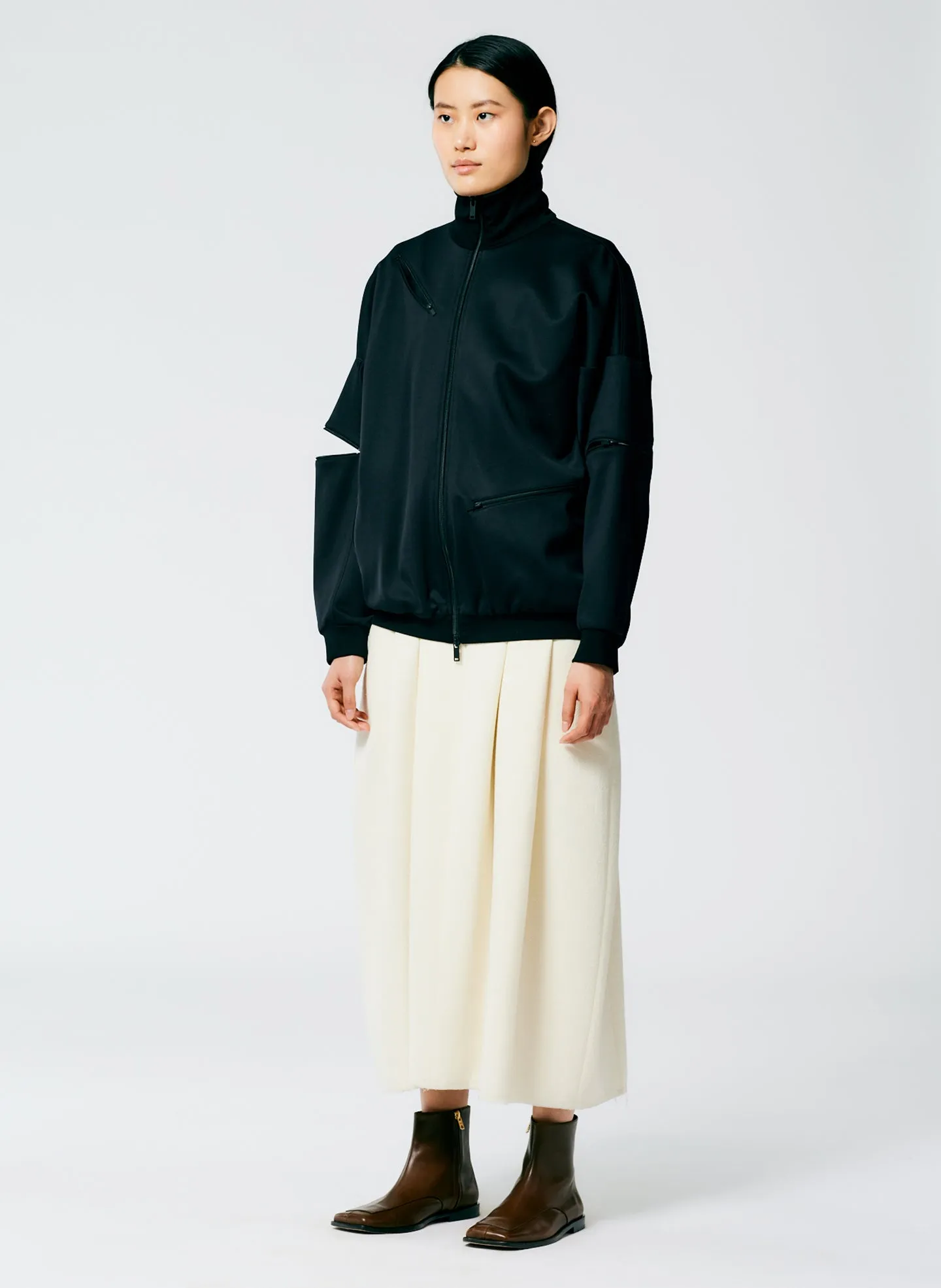 Active Knit Zipper Detailed Track Jacket sold by Tibi product image thumbnail 2