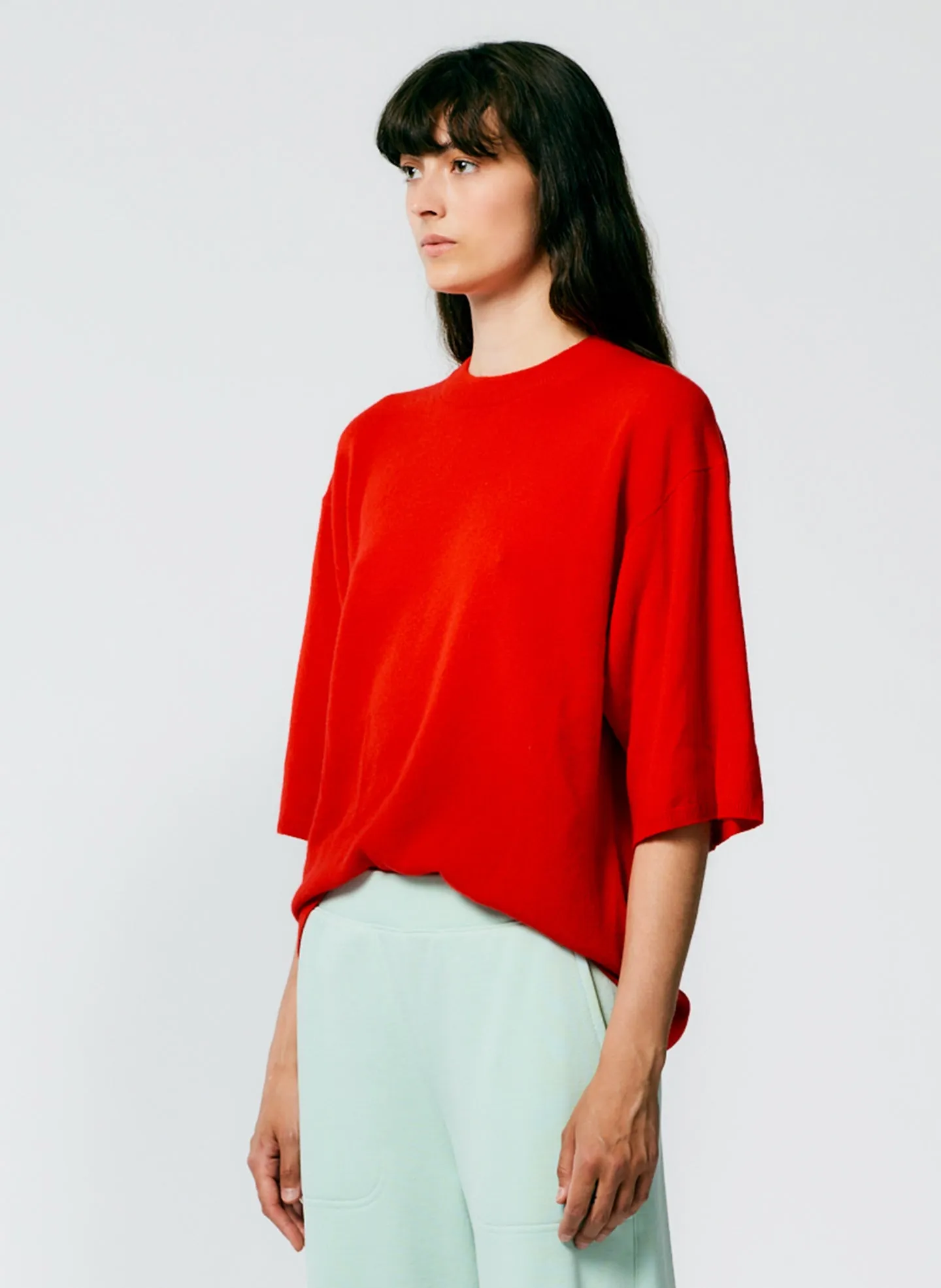 Feather Weight Cashmere Oversized Easy T-Shirt sold by Tibi product image thumbnail 3