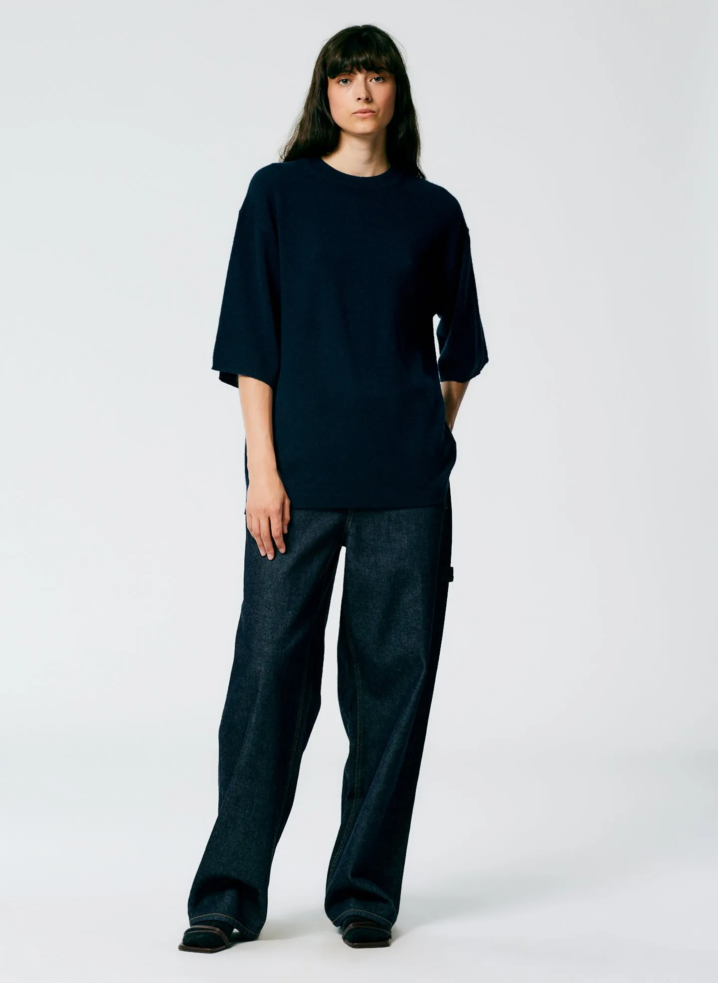 Feather Weight Cashmere Oversized Easy T-Shirt sold by Tibi product image thumbnail 4