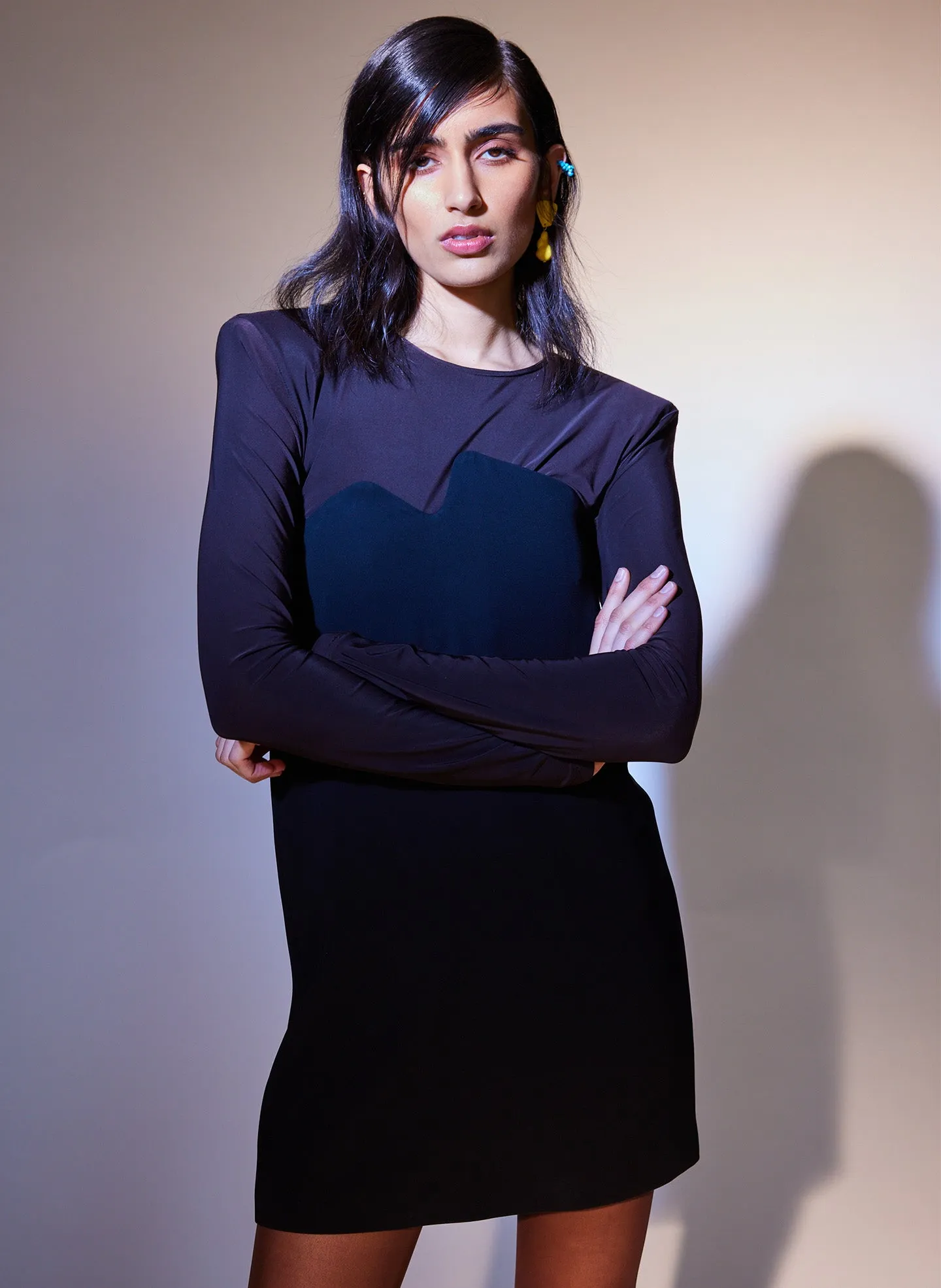 Micro Jersey Shoulderpad Fitted Crewneck Top sold by Tibi product image thumbnail 5