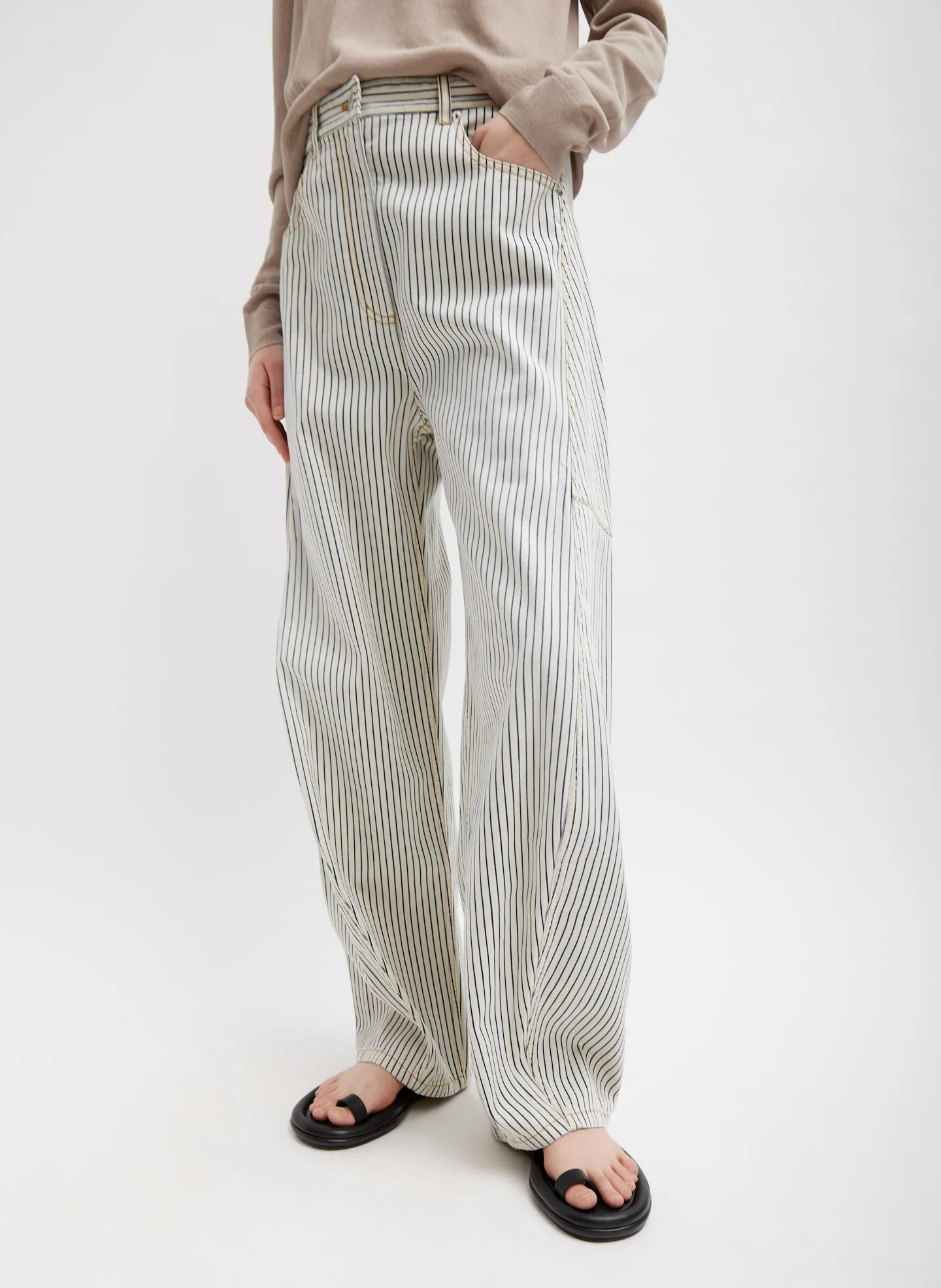 Stone Washed Striped Denim Sid Jean sold by Tibi product image thumbnail 3