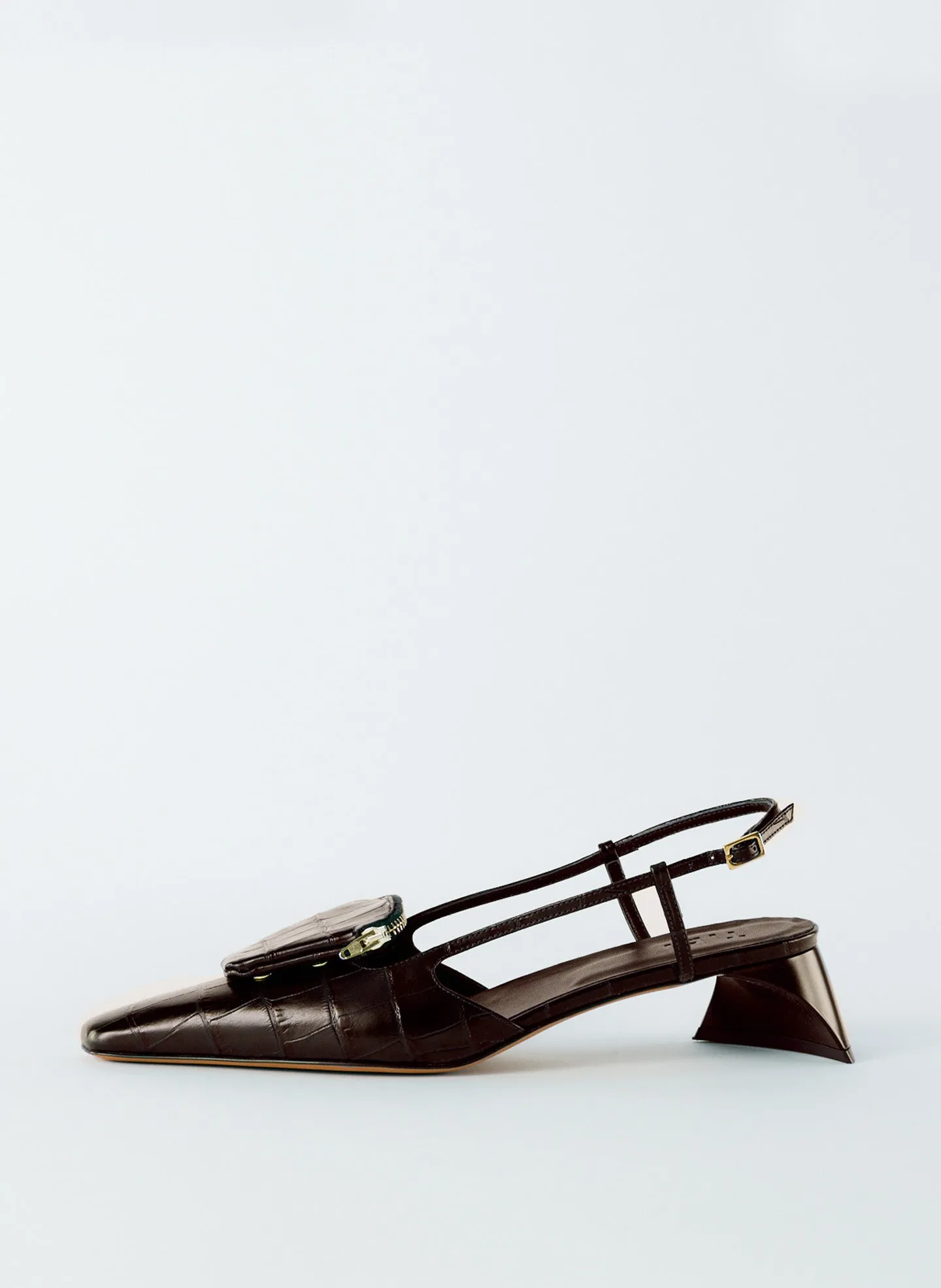 Croc Print Victor Slingback sold by Tibi