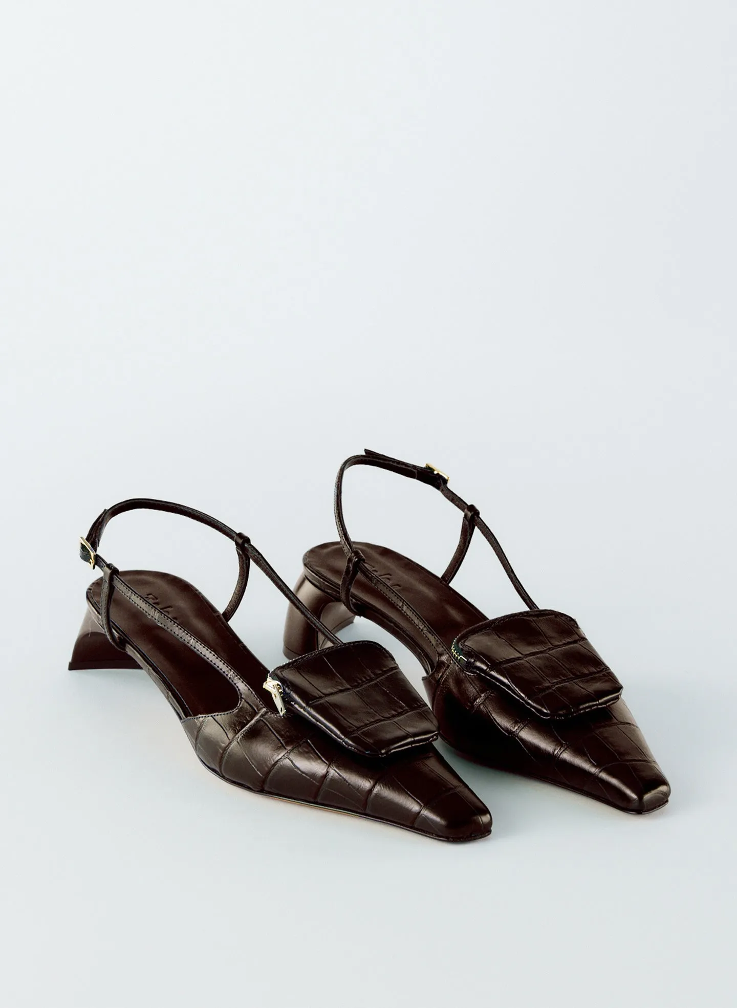 Croc Print Victor Slingback sold by Tibi product image thumbnail 3
