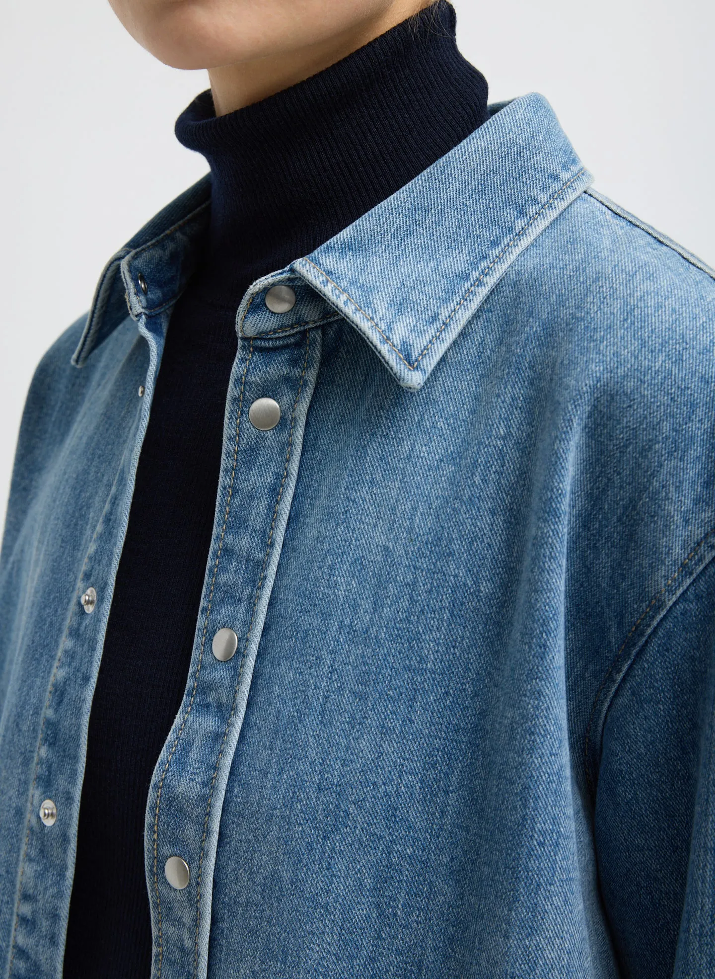 Classic Wash Denim Easy Shirt sold by Tibi product image thumbnail 3