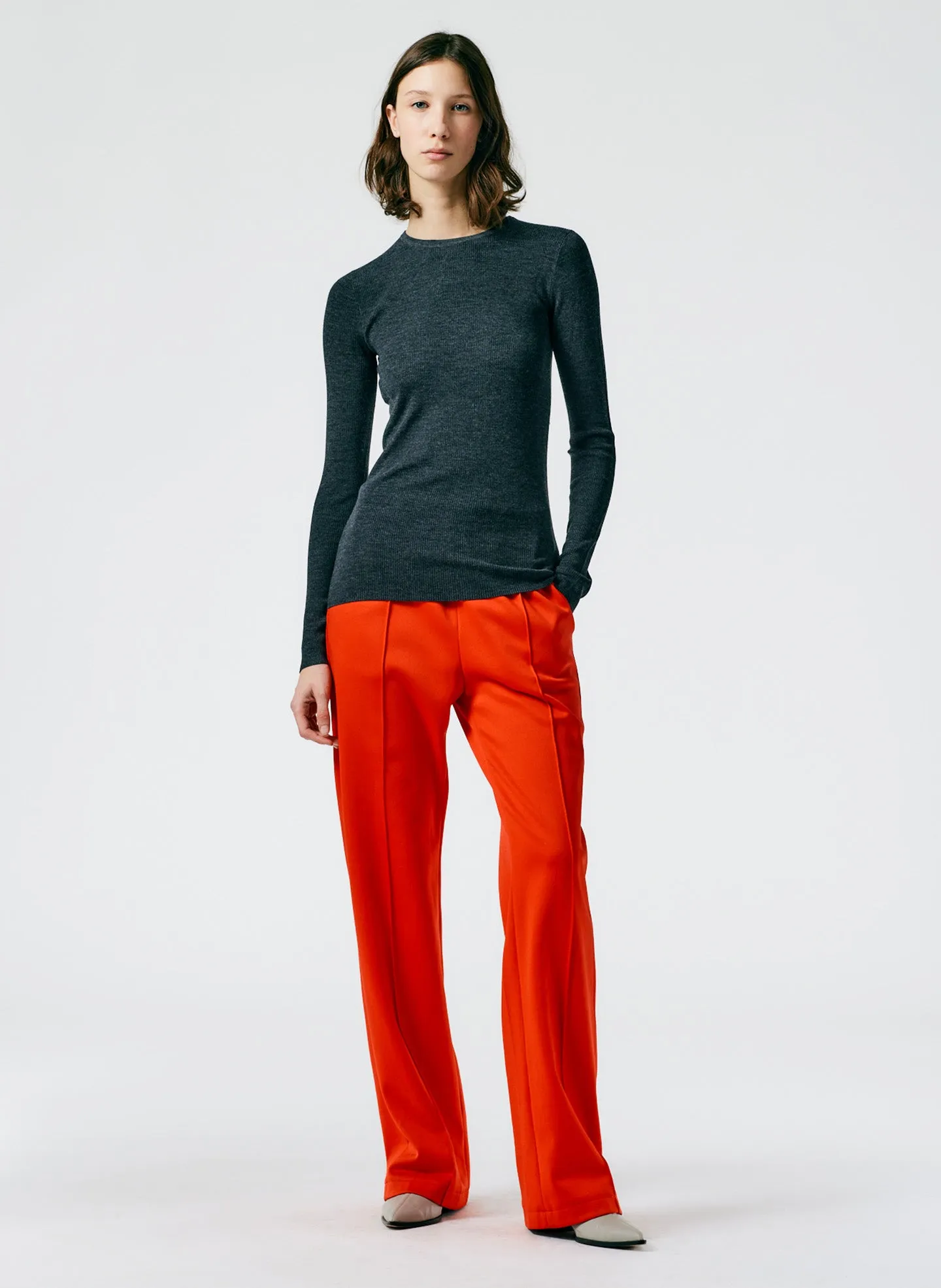 Feather Weight Ribbed Crewneck Pullover Sweater sold by Tibi product image thumbnail 4