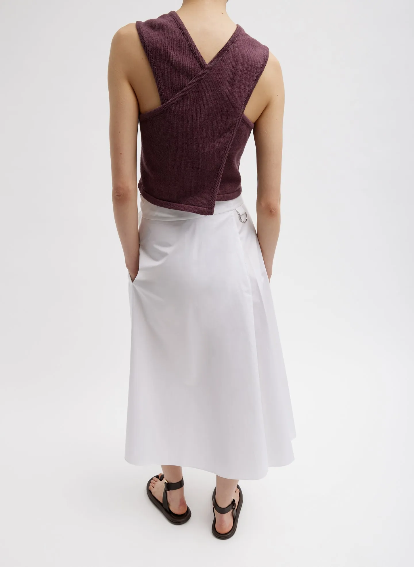 Cotton Criss Cross Cropped Sleeveless Sweater sold by Tibi product image thumbnail 3