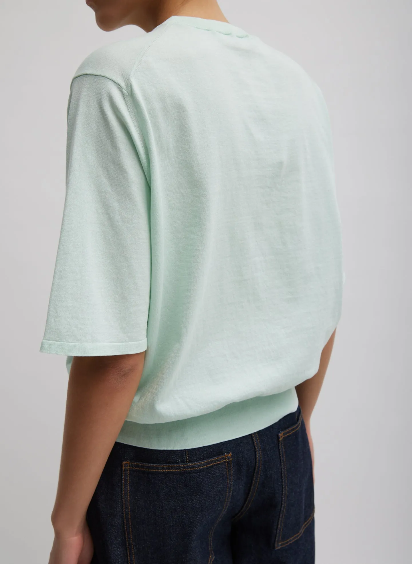 Super Fine Gauge Perfect Short Sleeve Men's Pullover sold by Tibi product image thumbnail 3