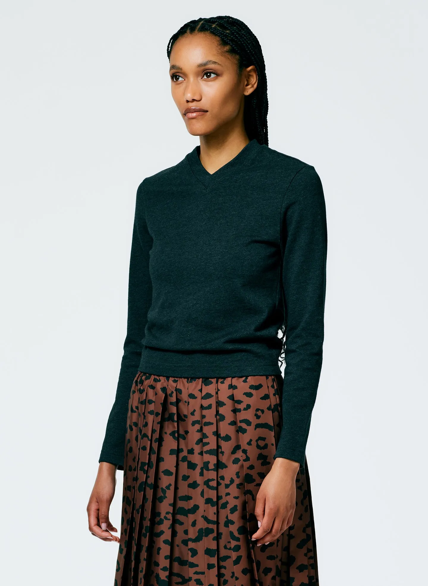 Perfect Shrunken V-Neck T-Shirt sold by Tibi product image thumbnail 3