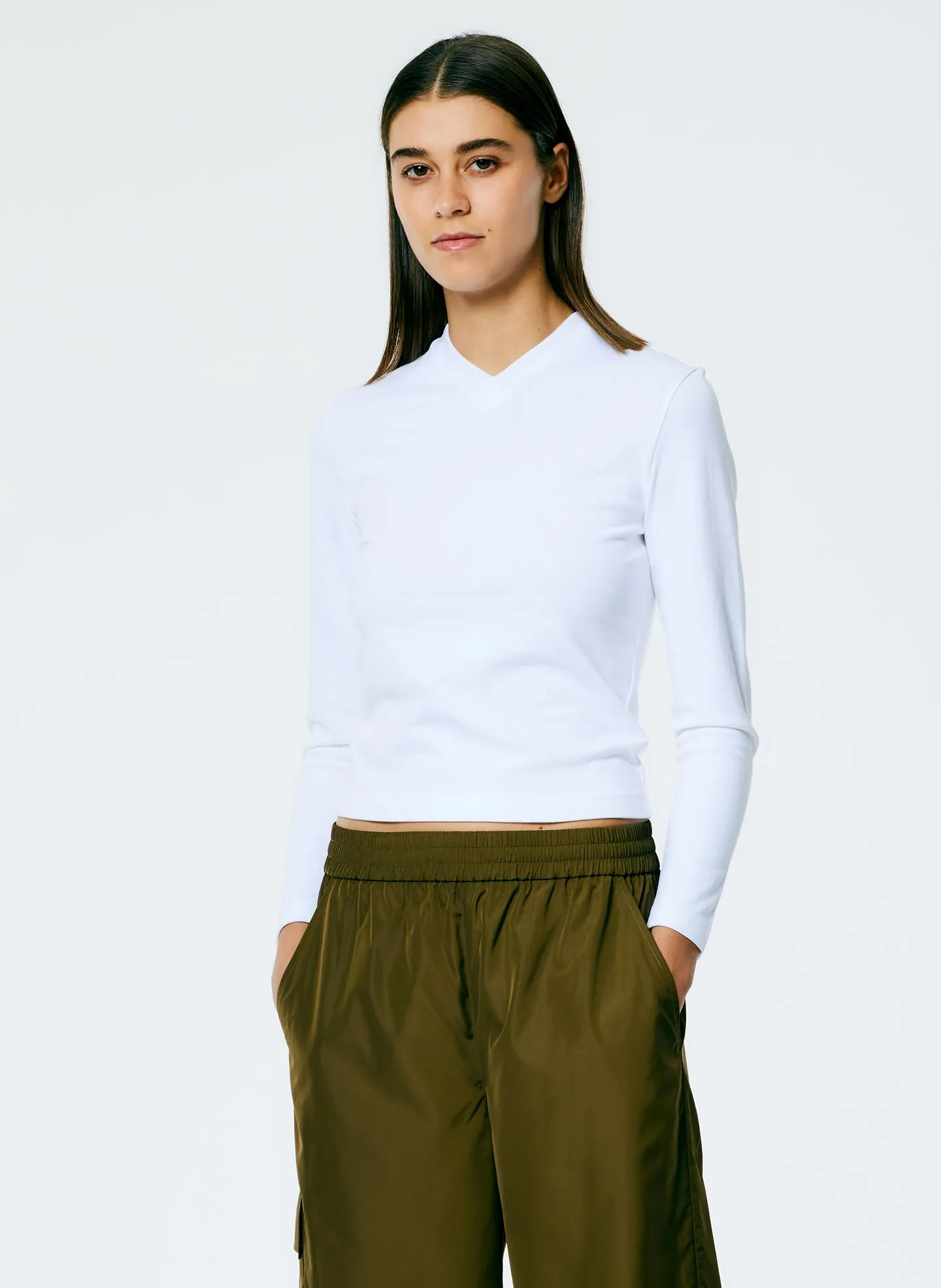Perfect Shrunken V-Neck T-Shirt sold by Tibi