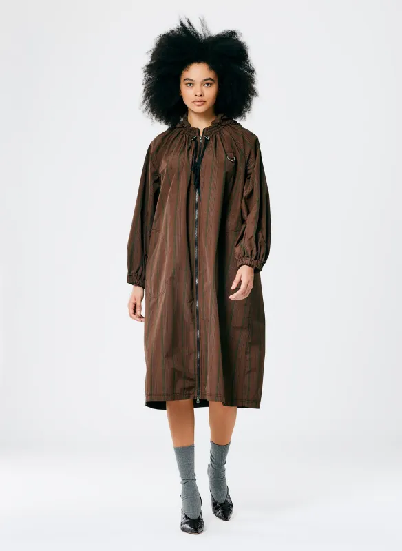 Plaid Tech Poly Long Anorak made by Tibi