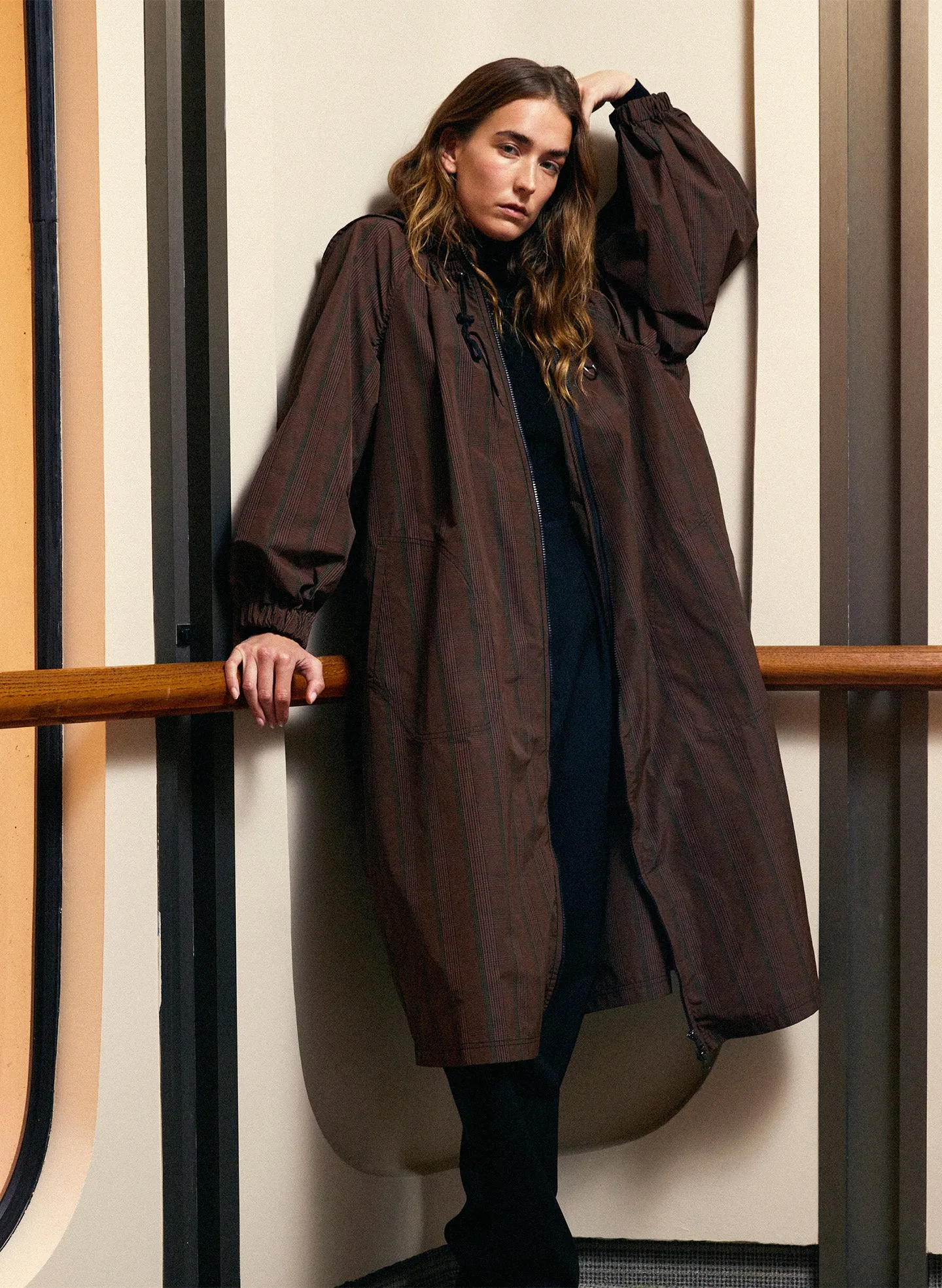 Plaid Tech Poly Long Anorak sold by Tibi product image thumbnail 2