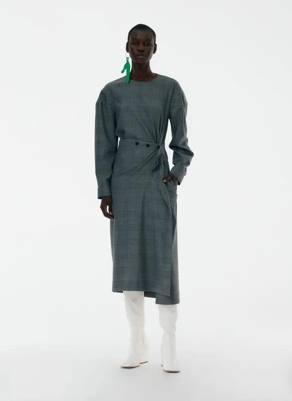 Menswear Collage Asymmetric Flap Snap Dress made by Tibi