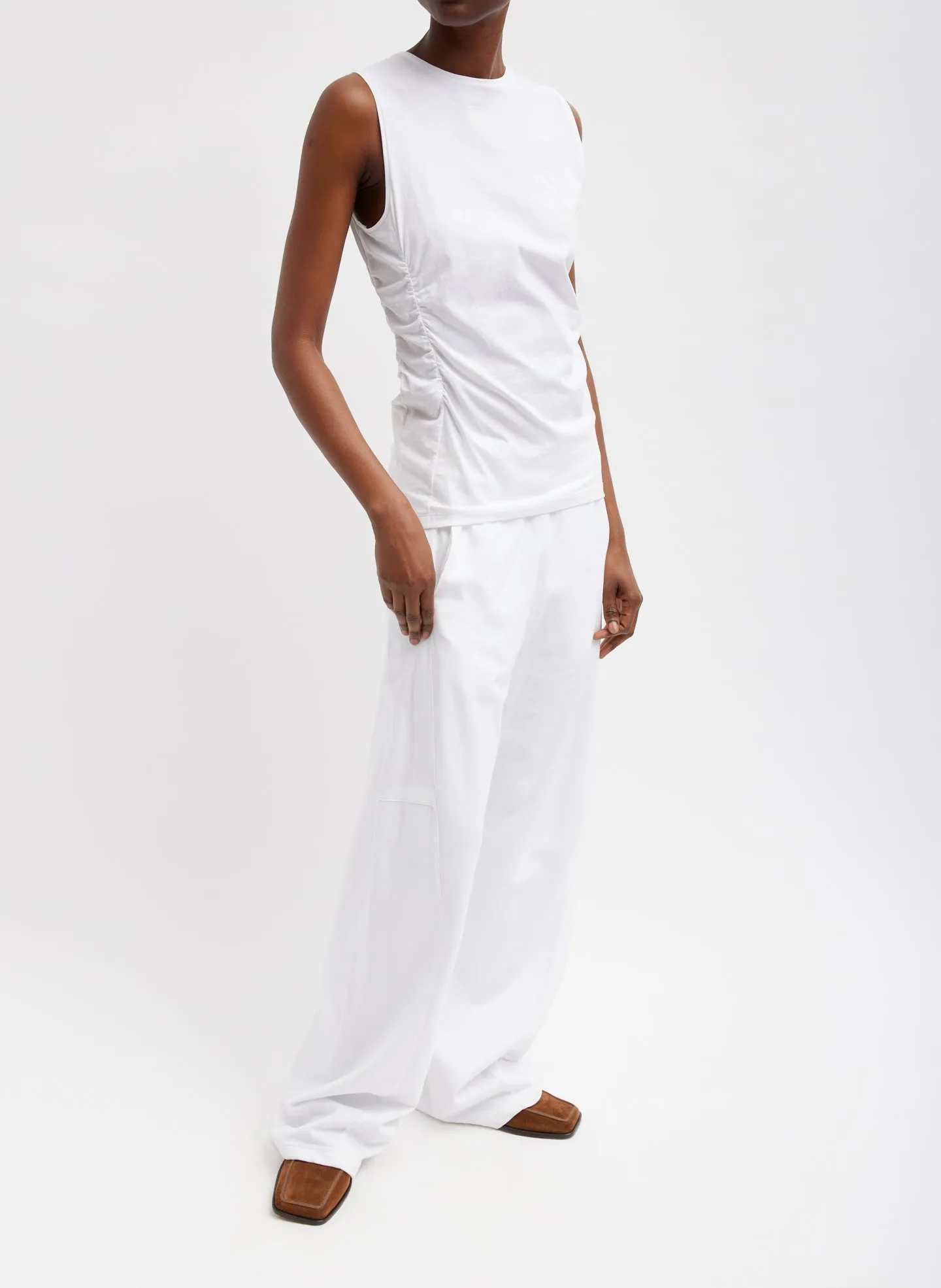 T-Shirting Shirred Crewneck Top sold by Tibi product image thumbnail 2