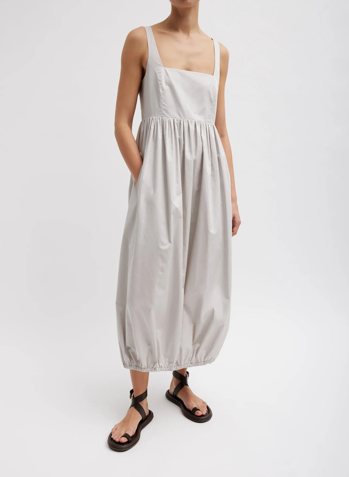 Eco Poplin Square Neck Sculpted Dress sold by Tibi product image thumbnail 3