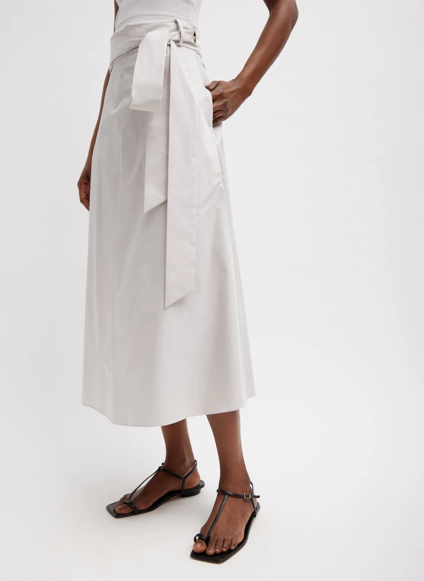 Eco Poplin Back Wrap Skirt sold by Tibi product image thumbnail 4