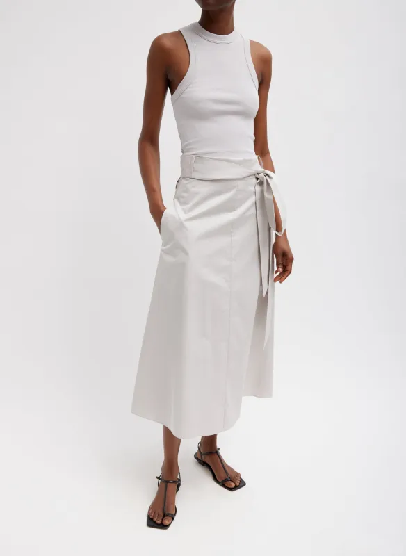 Eco Poplin Back Wrap Skirt made by Tibi