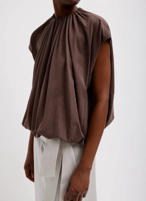 T-Shirting Shirred Neck Circular Top sold by Tibi