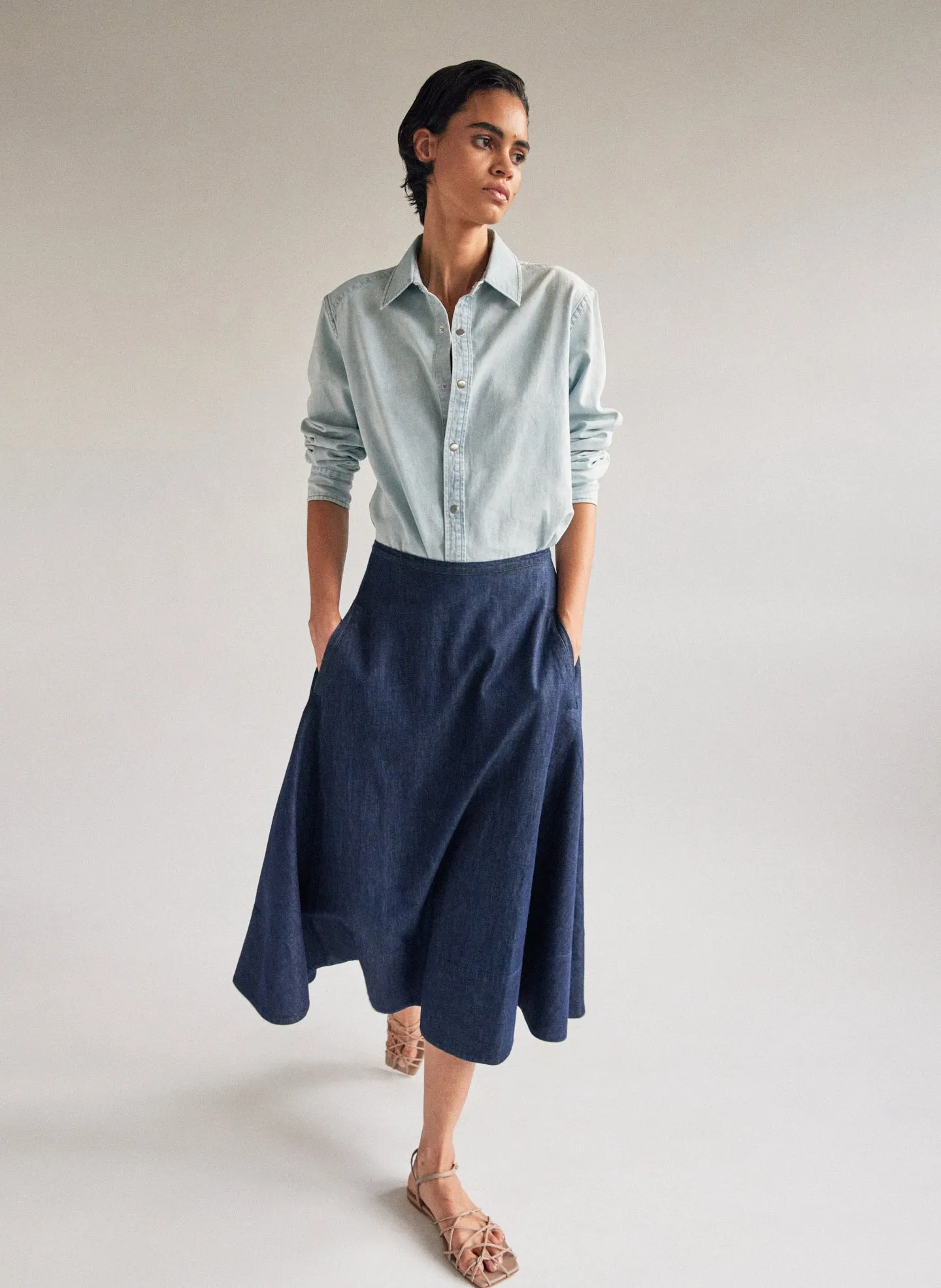 Summer Denim Circle Skirt sold by Tibi product image thumbnail 2