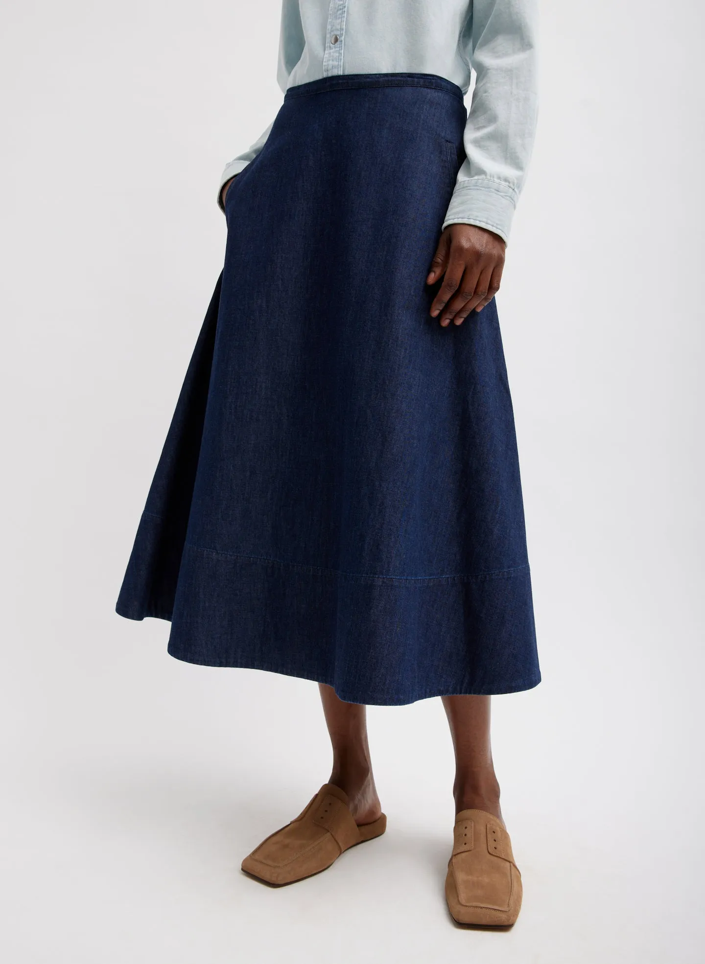 Summer Denim Circle Skirt sold by Tibi product image thumbnail 3