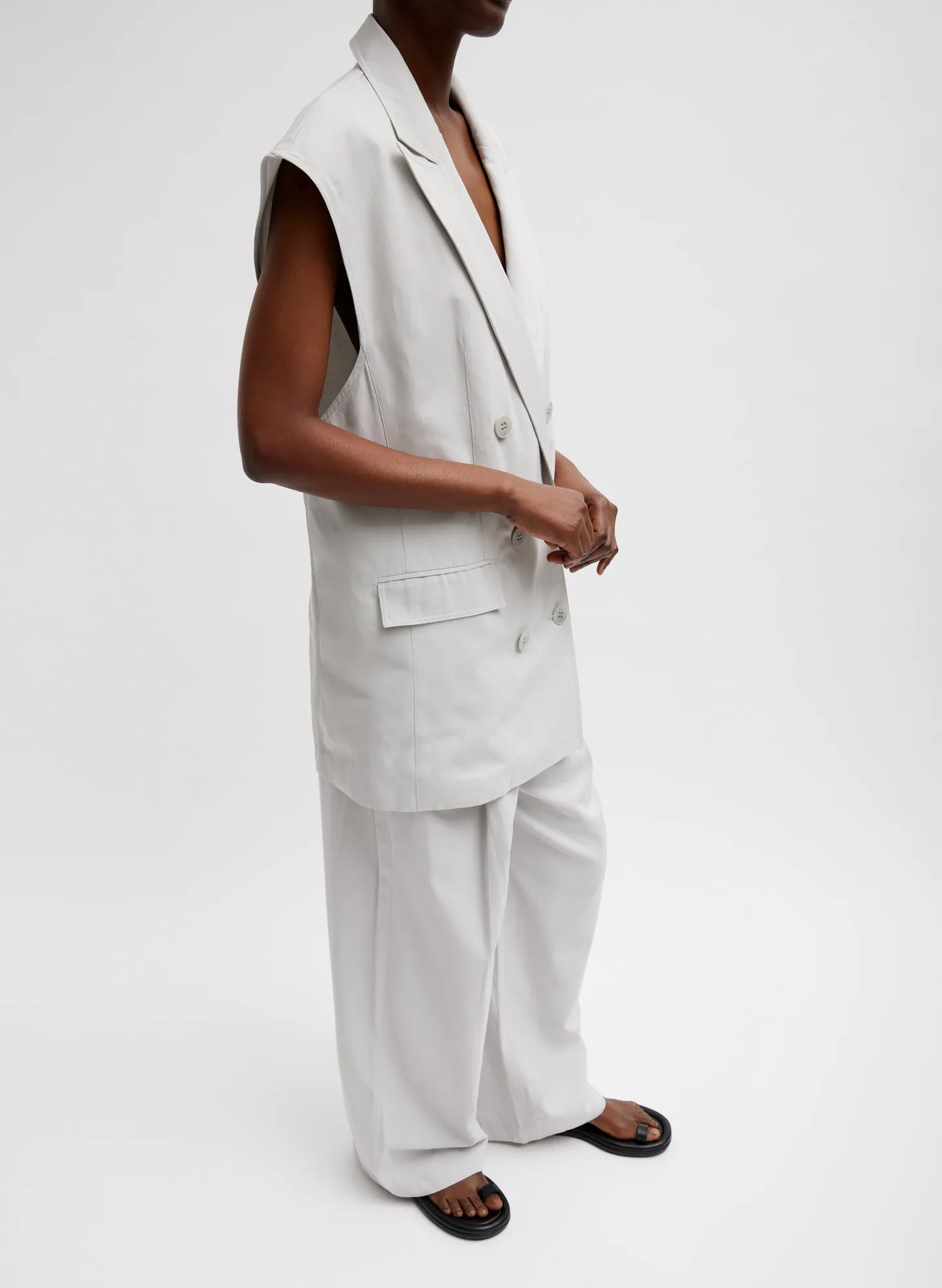 Drapey Suiting Oversized Double Breasted Vest sold by Tibi