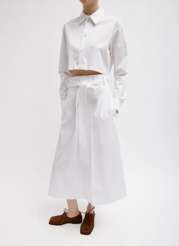 Eco Poplin Back Wrap Skirt made by Tibi