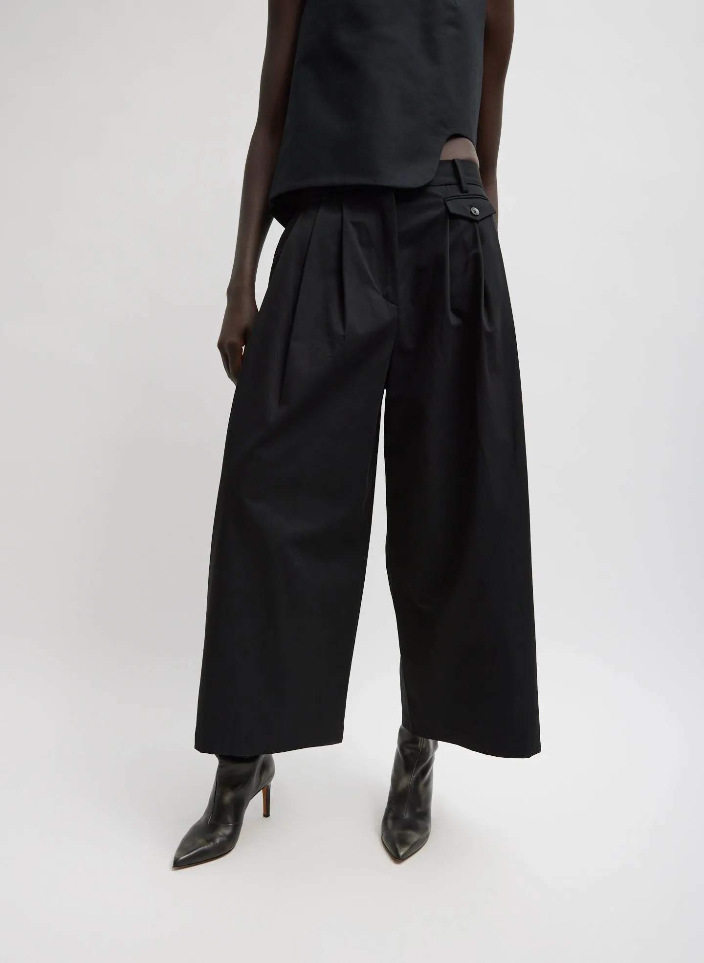 Bio Twill Triple Pleat Cropped Pant sold by Tibi product image thumbnail 4