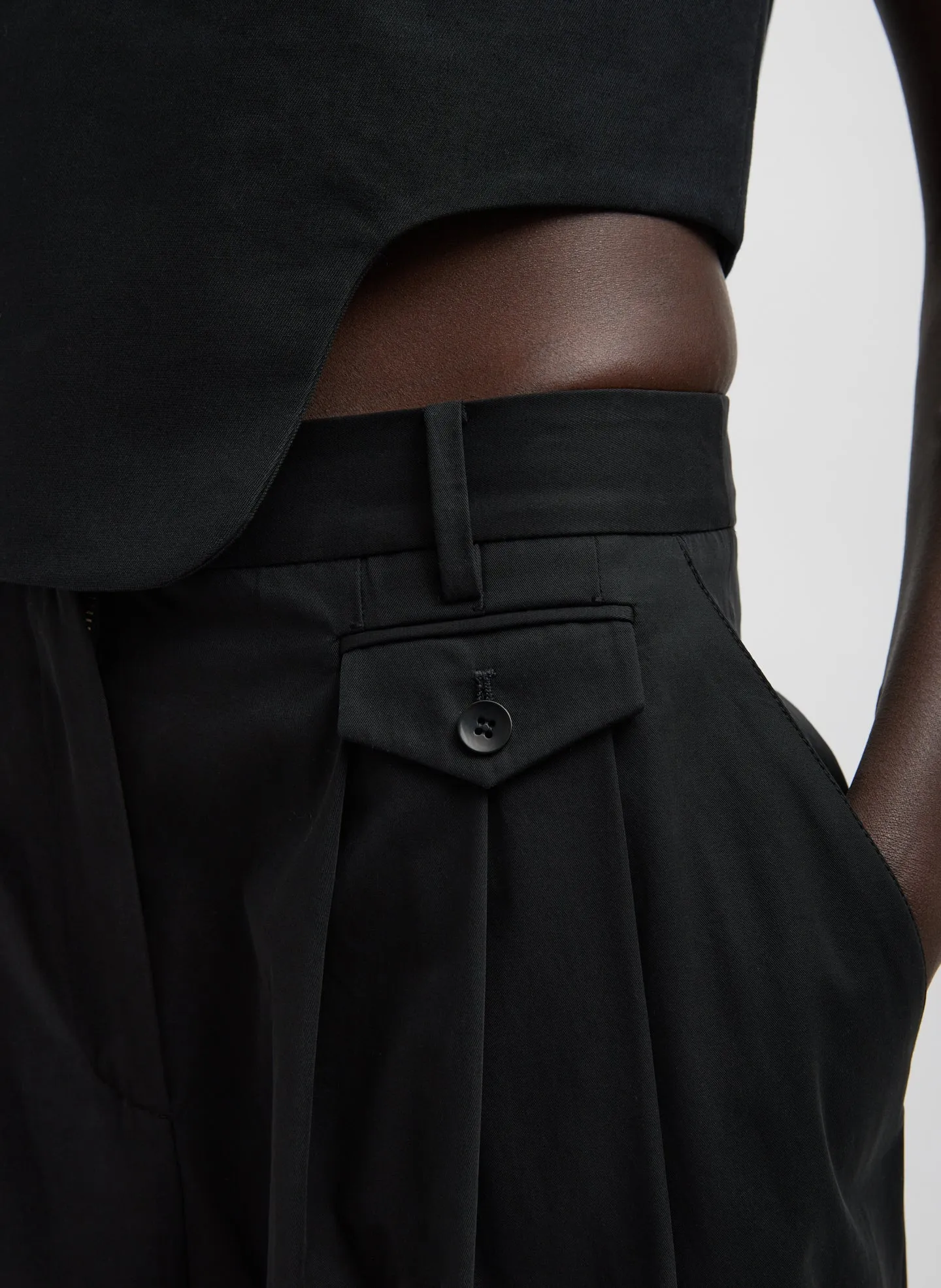 Bio Twill Triple Pleat Cropped Pant sold by Tibi product image thumbnail 2