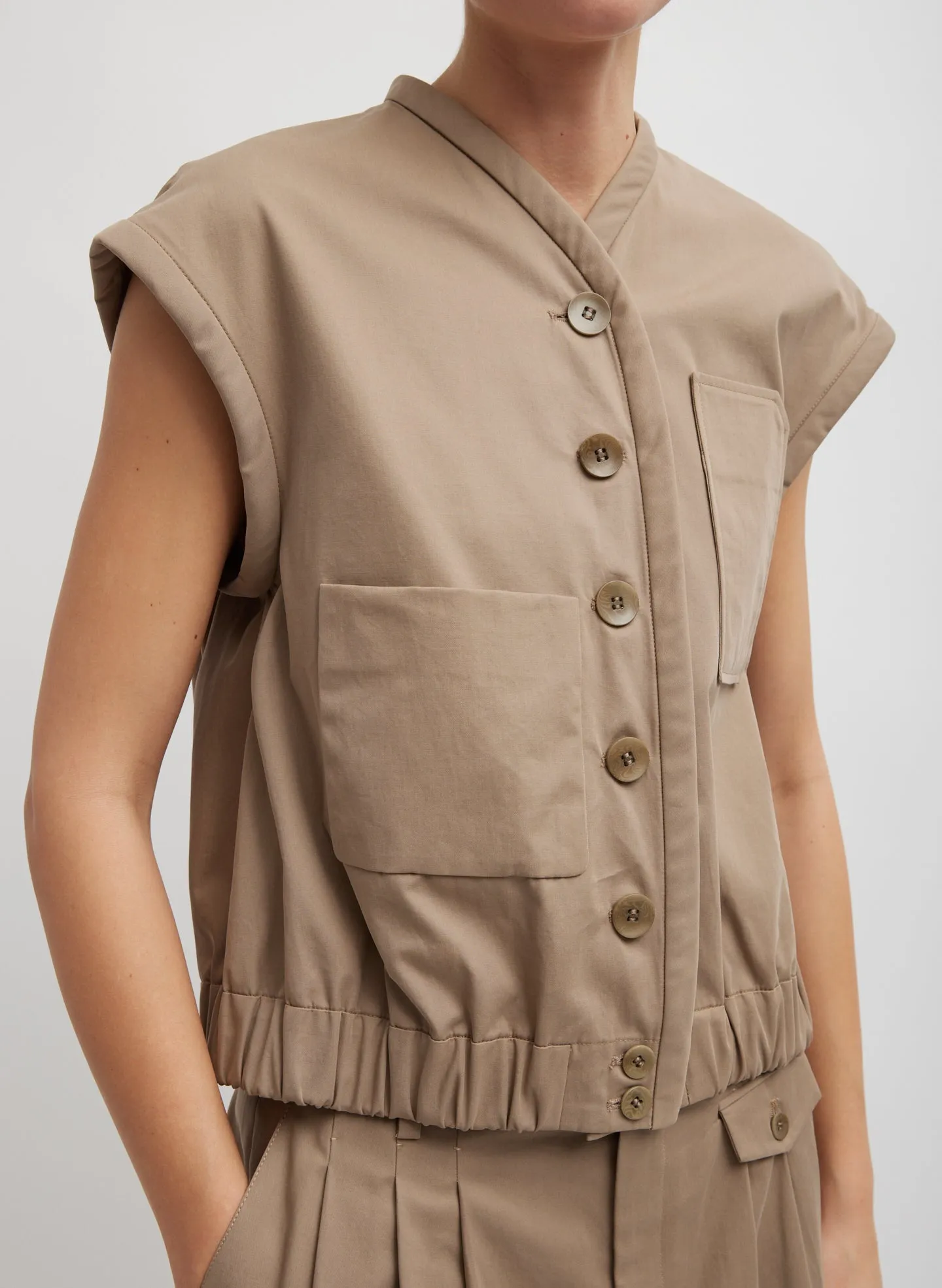 Bio Twill Blousant Vest sold by Tibi