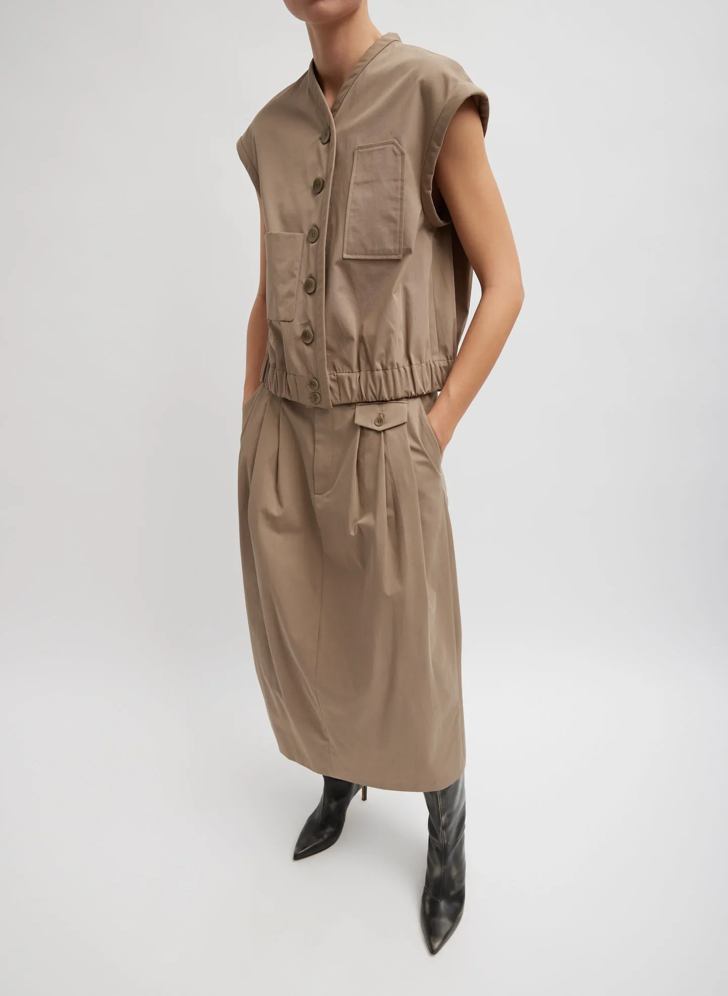 Bio Twill Triple Pleat Skirt sold by Tibi product image thumbnail 3