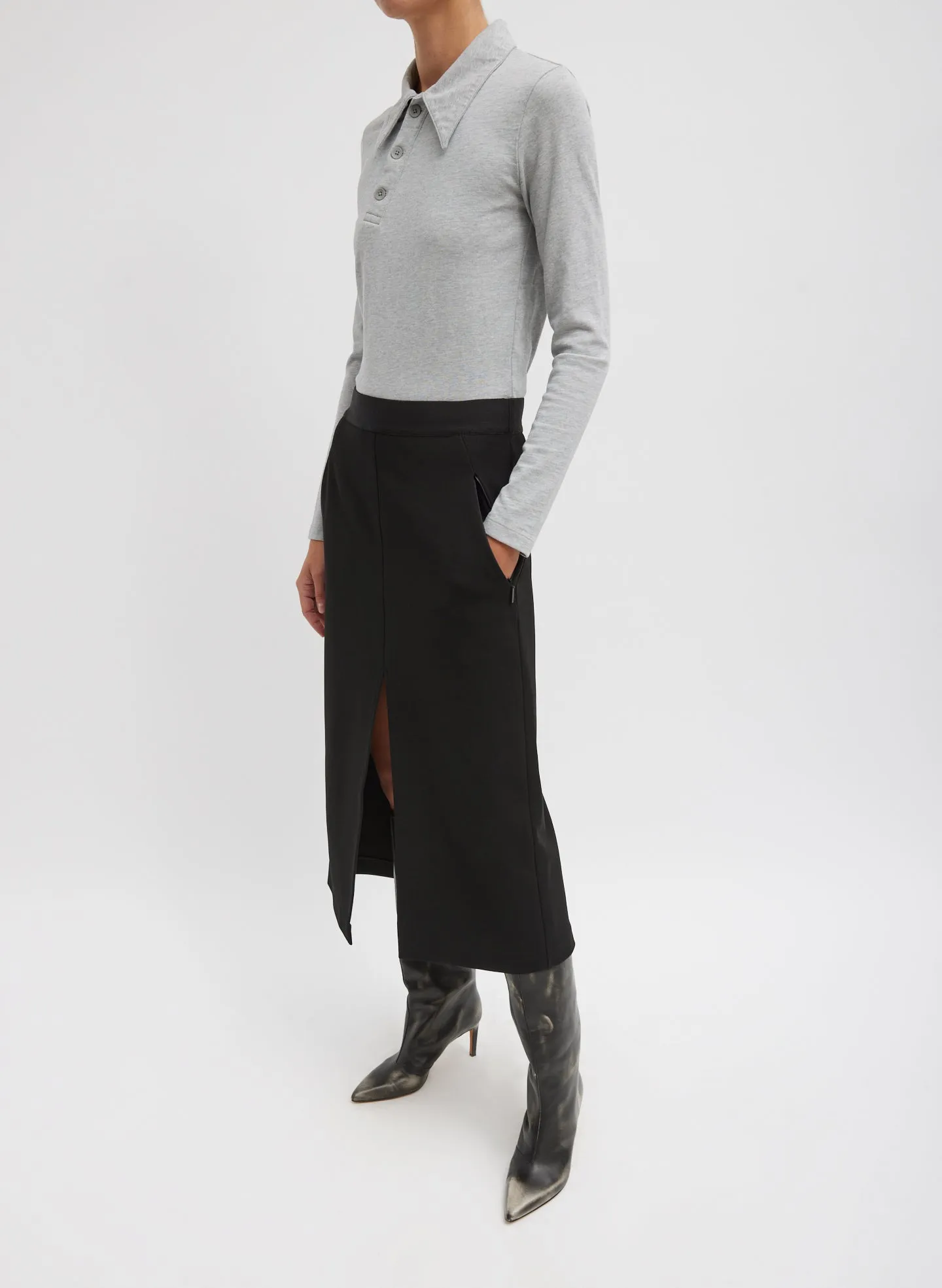 Wren Crepe Knit Midi Skirt sold by Tibi