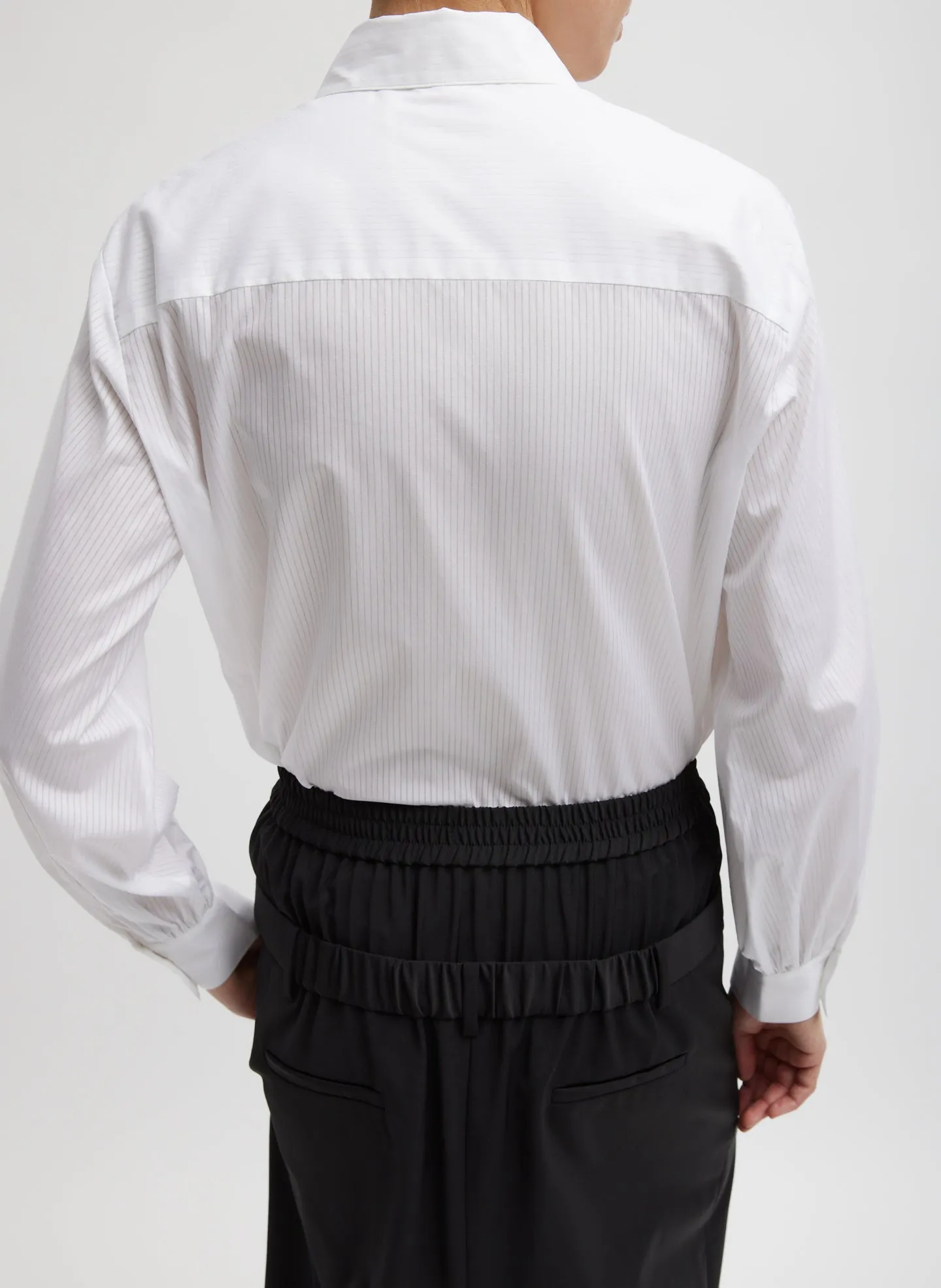 Gossamer Stripe Bishop Sleeve Shirt sold by Tibi product image thumbnail 3