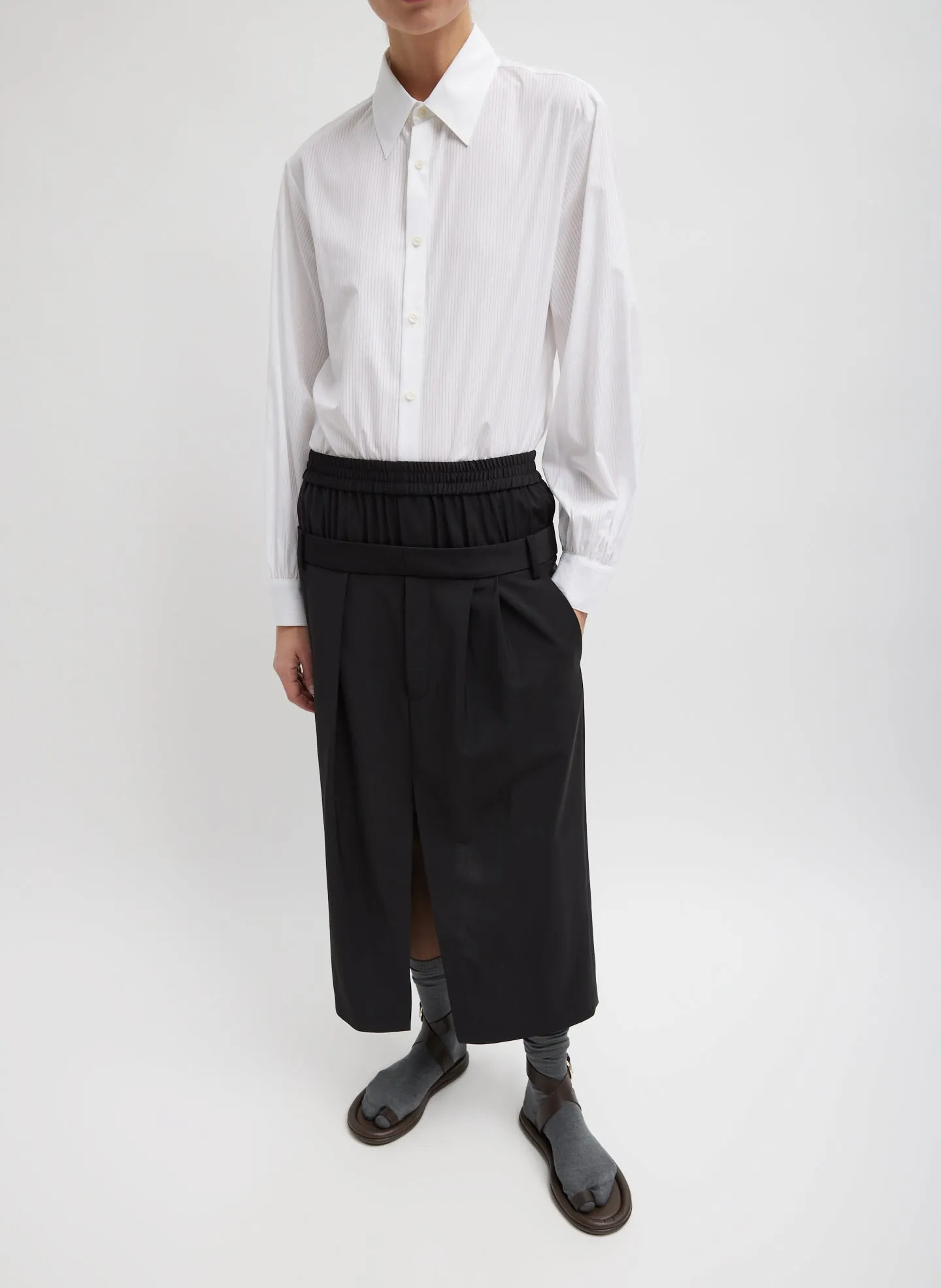 Gossamer Stripe Bishop Sleeve Shirt sold by Tibi product image thumbnail 4