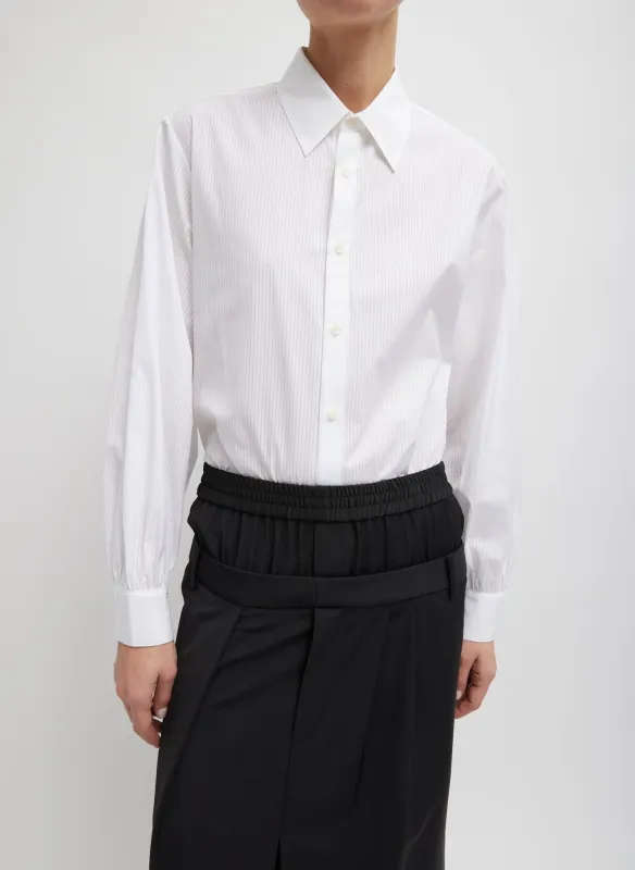 Gossamer Stripe Bishop Sleeve Shirt sold by Tibi