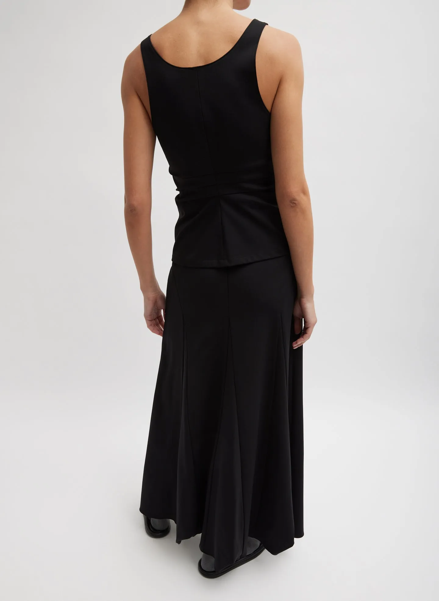 Compact Ultra Stretch Tucked Panel Maxi Skirt sold by Tibi product image thumbnail 4