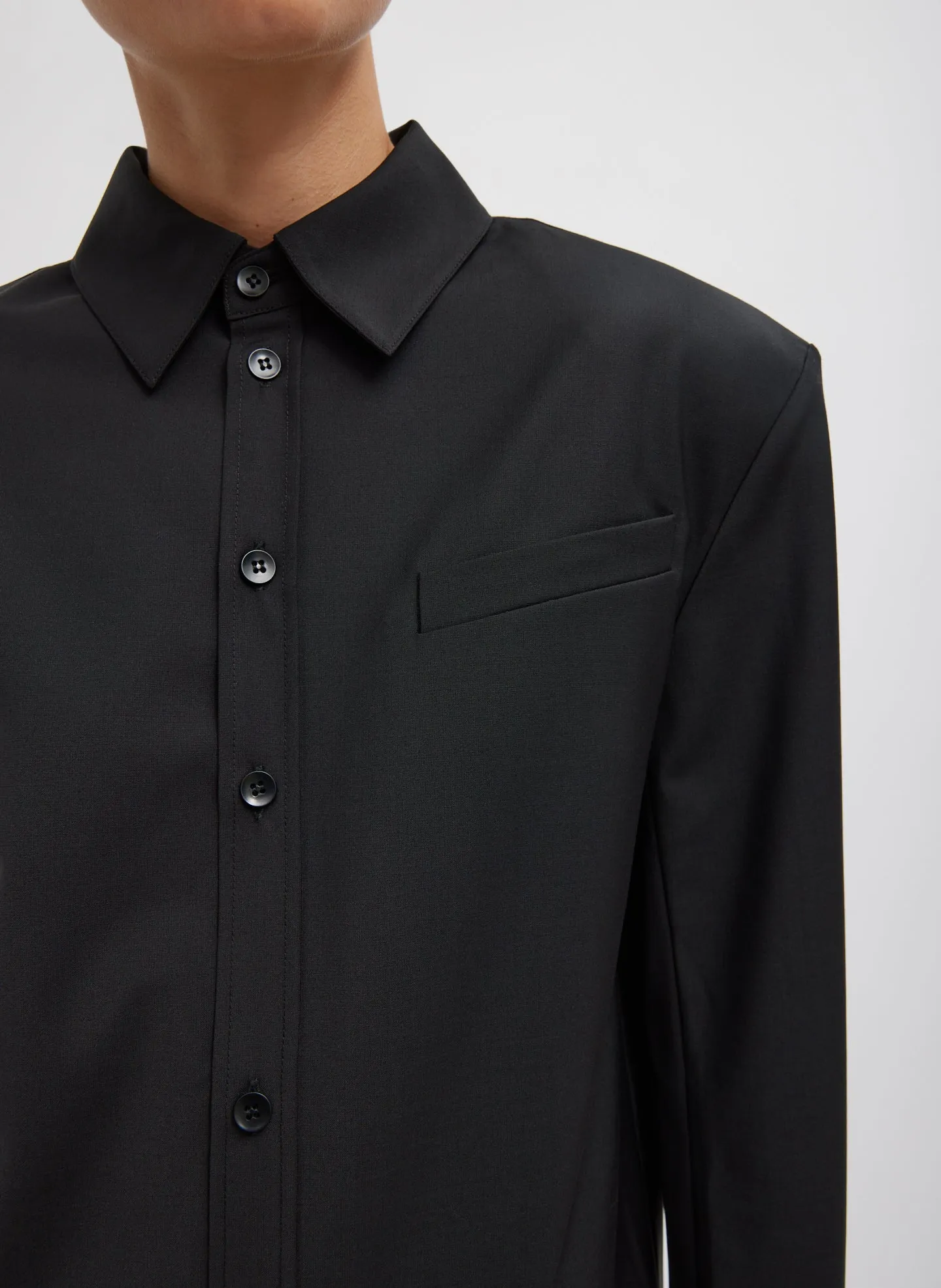 Recycled Tropical Wool Detached Shirt sold by Tibi product image thumbnail 4