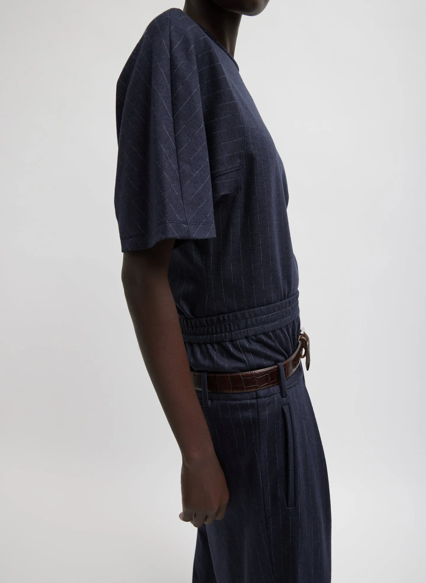 Newton Stripe Sculpted Shrunken T-Shirt sold by Tibi
