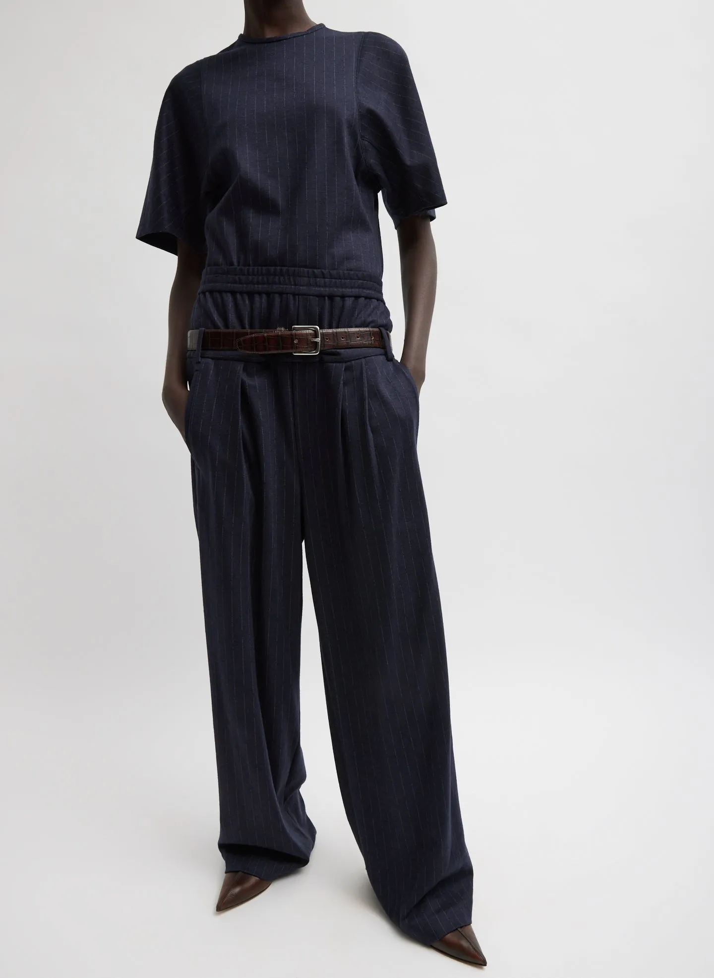 Newton Stripe Sculpted Shrunken T-Shirt sold by Tibi product image thumbnail 3
