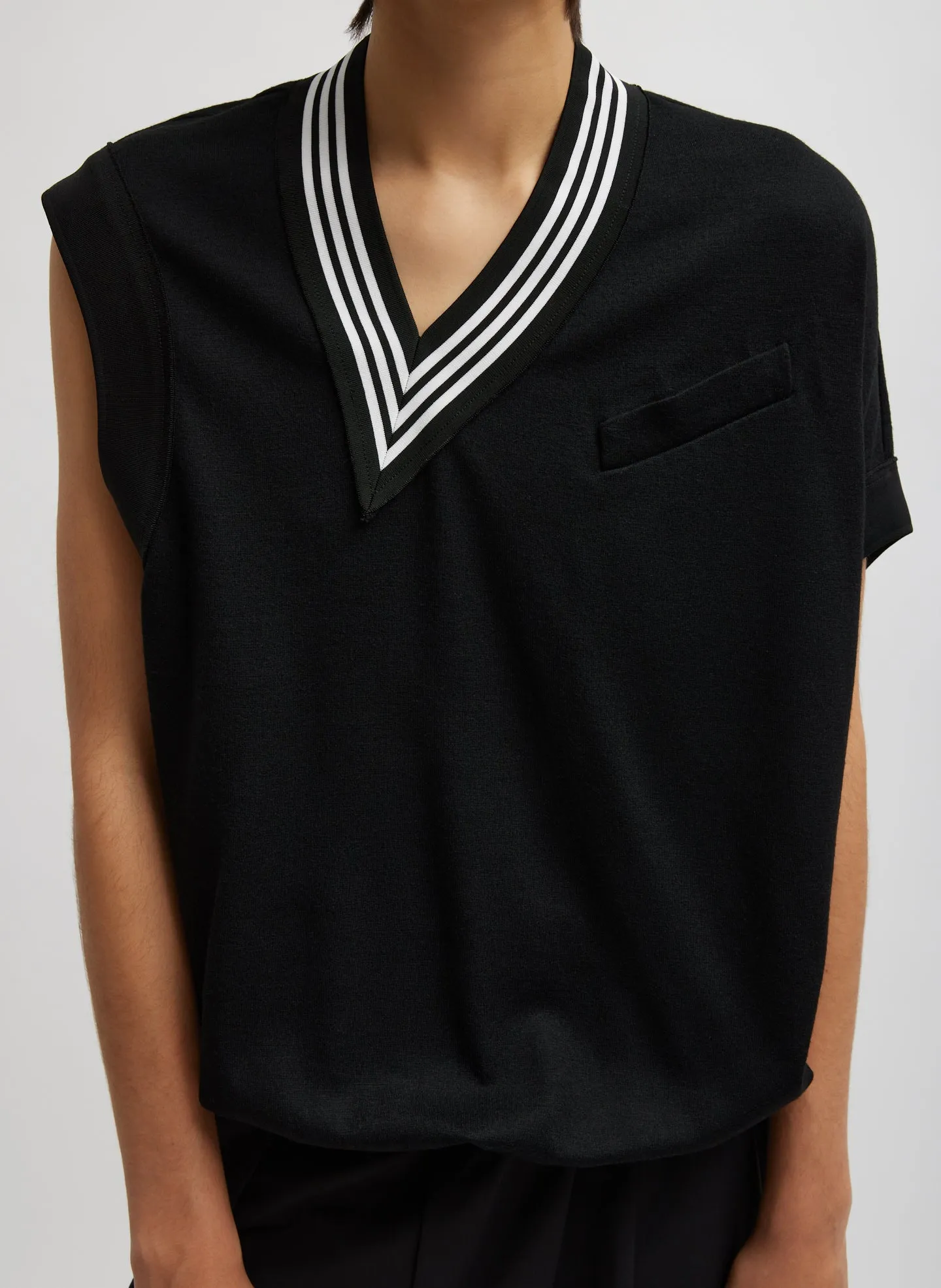 Wool Jersey V-Neck Tennis Vest sold by Tibi