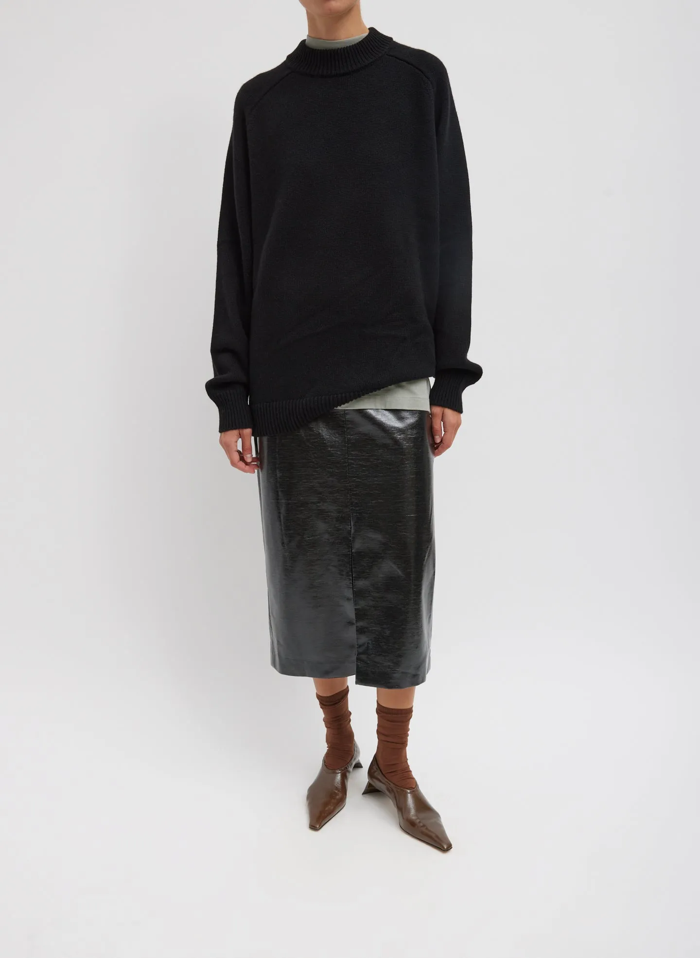 Glossed Jersey Pencil Skirt sold by Tibi