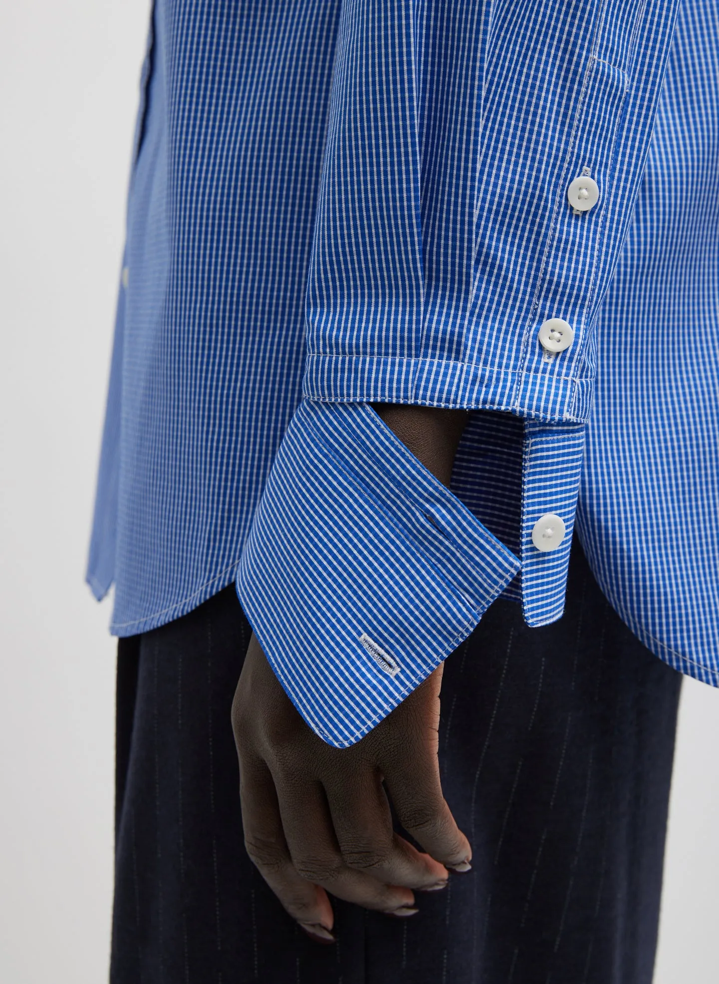 Mini Check Shirting Detached Slim Shirt sold by Tibi product image thumbnail 2