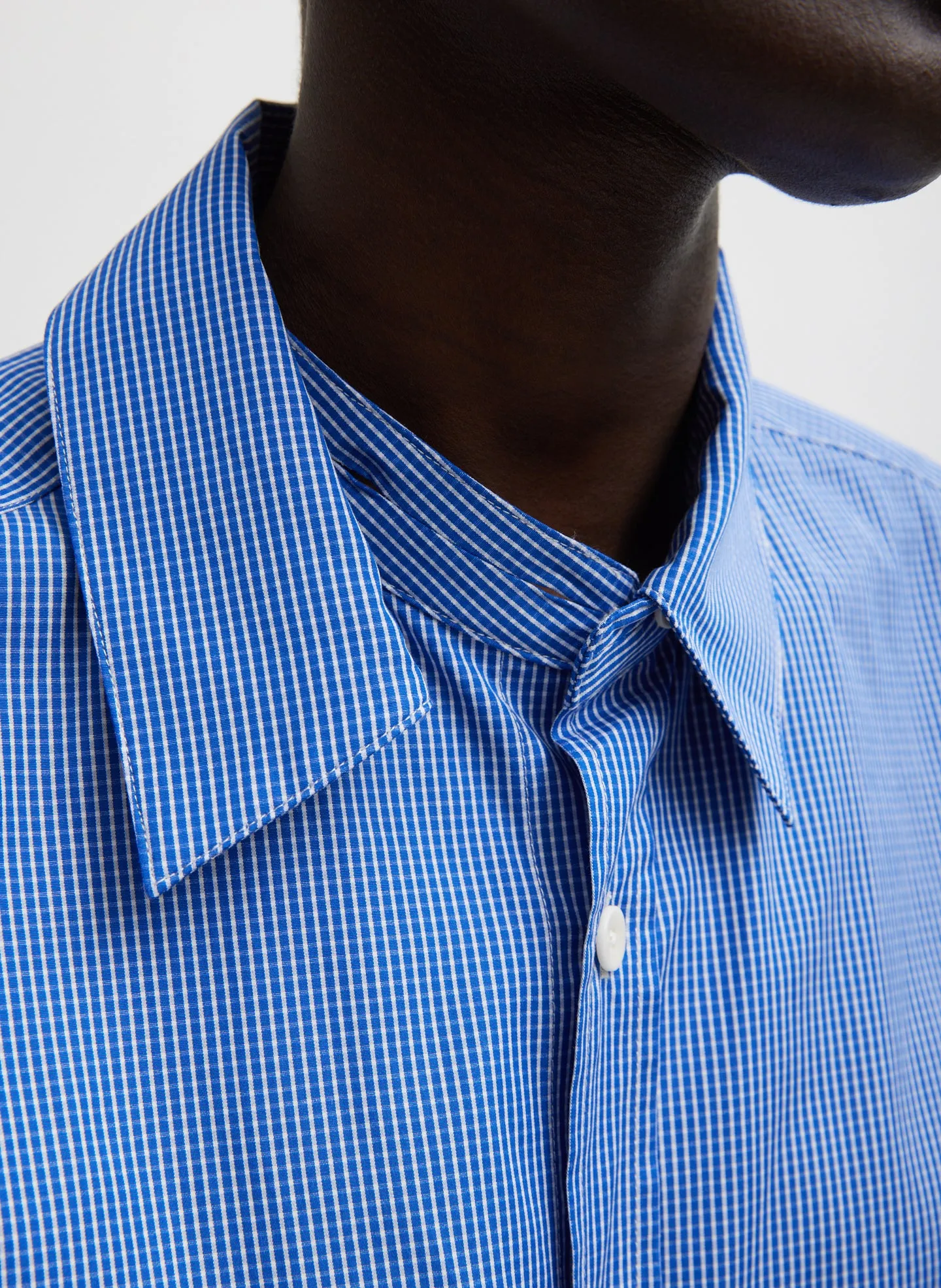 Mini Check Shirting Detached Slim Shirt sold by Tibi product image thumbnail 3