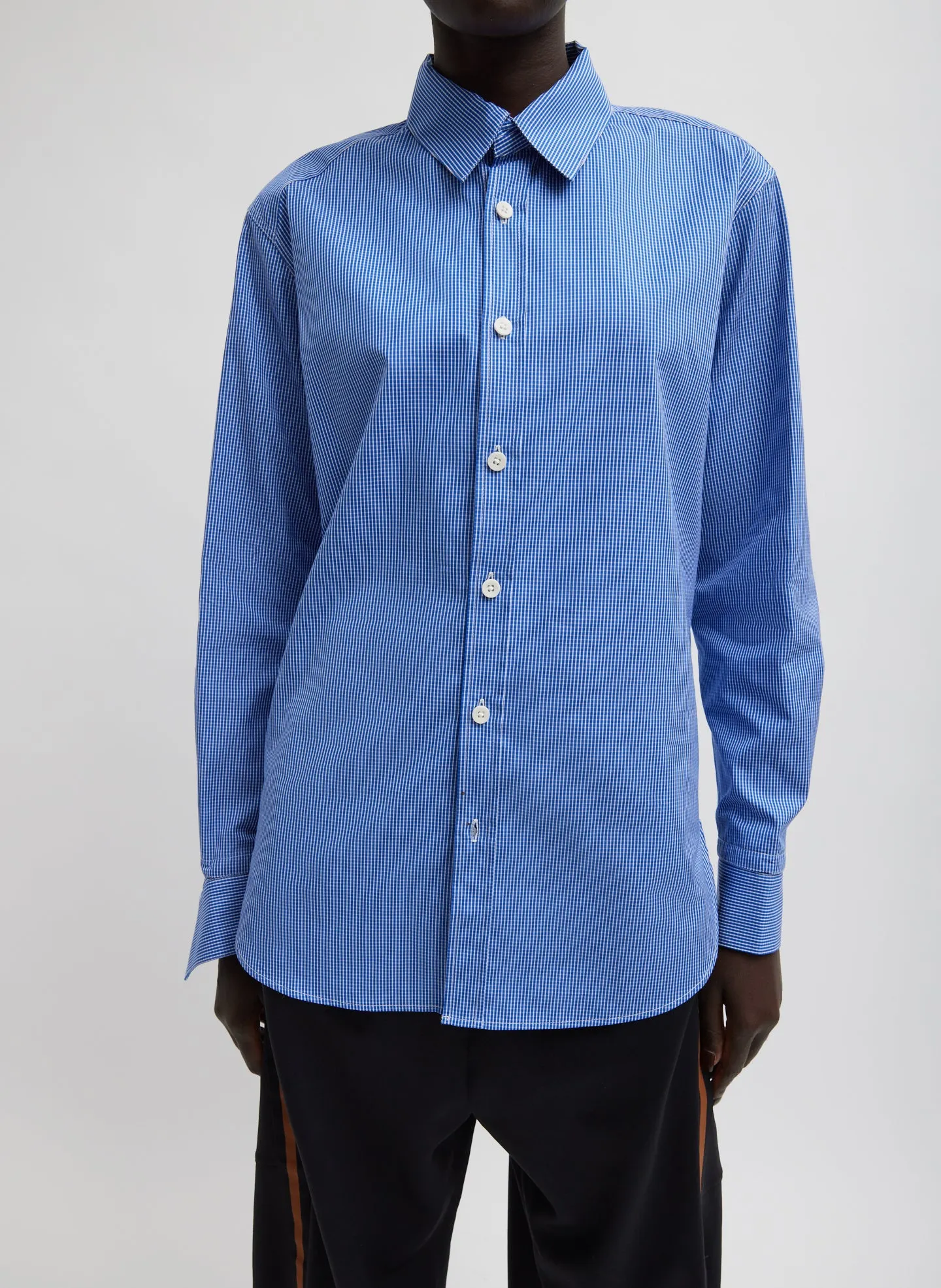 Mini Check Shirting Detached Slim Shirt sold by Tibi