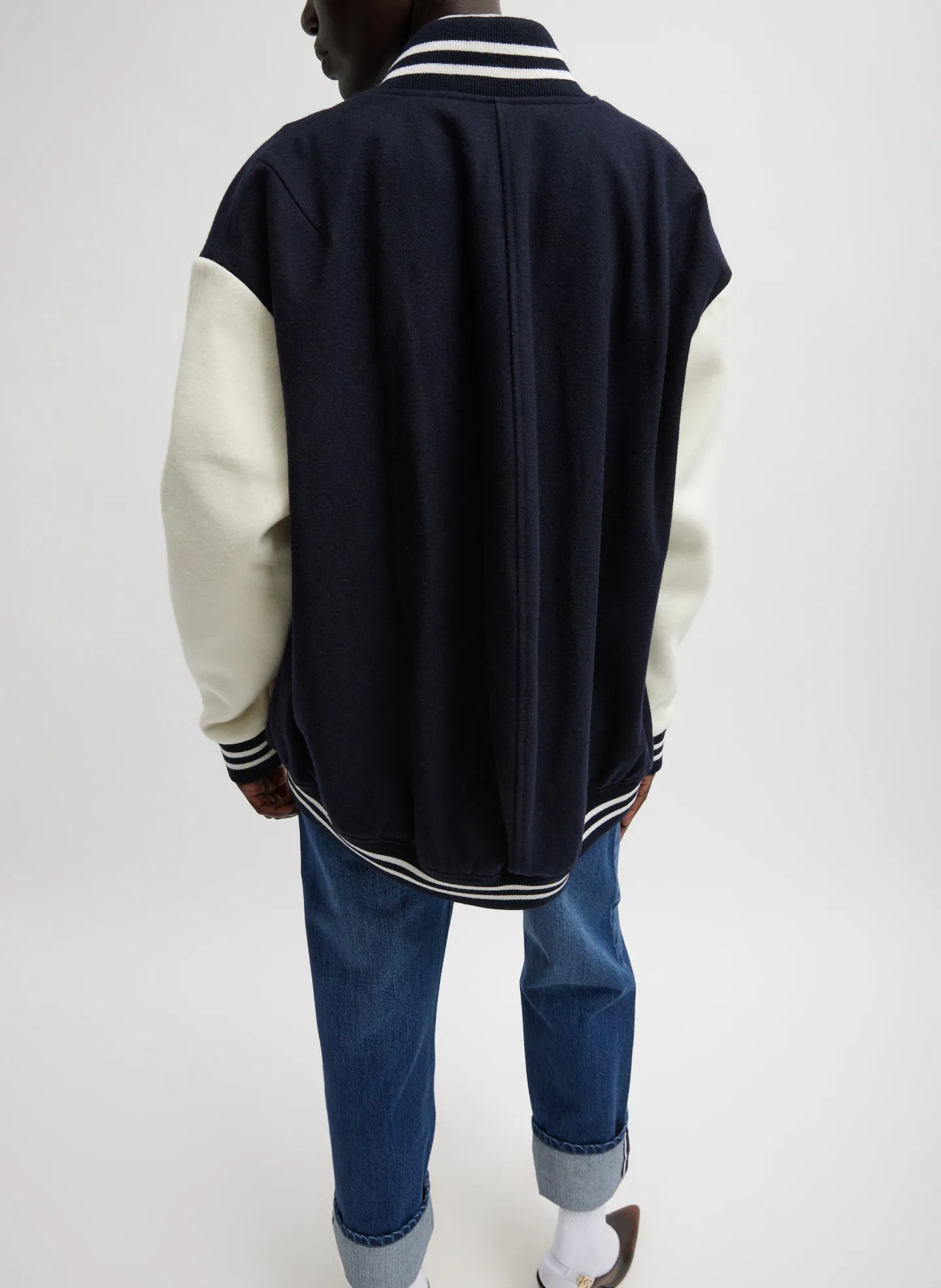 Felted Wool Cocoon Varsity Bomber sold by Tibi product image thumbnail 5