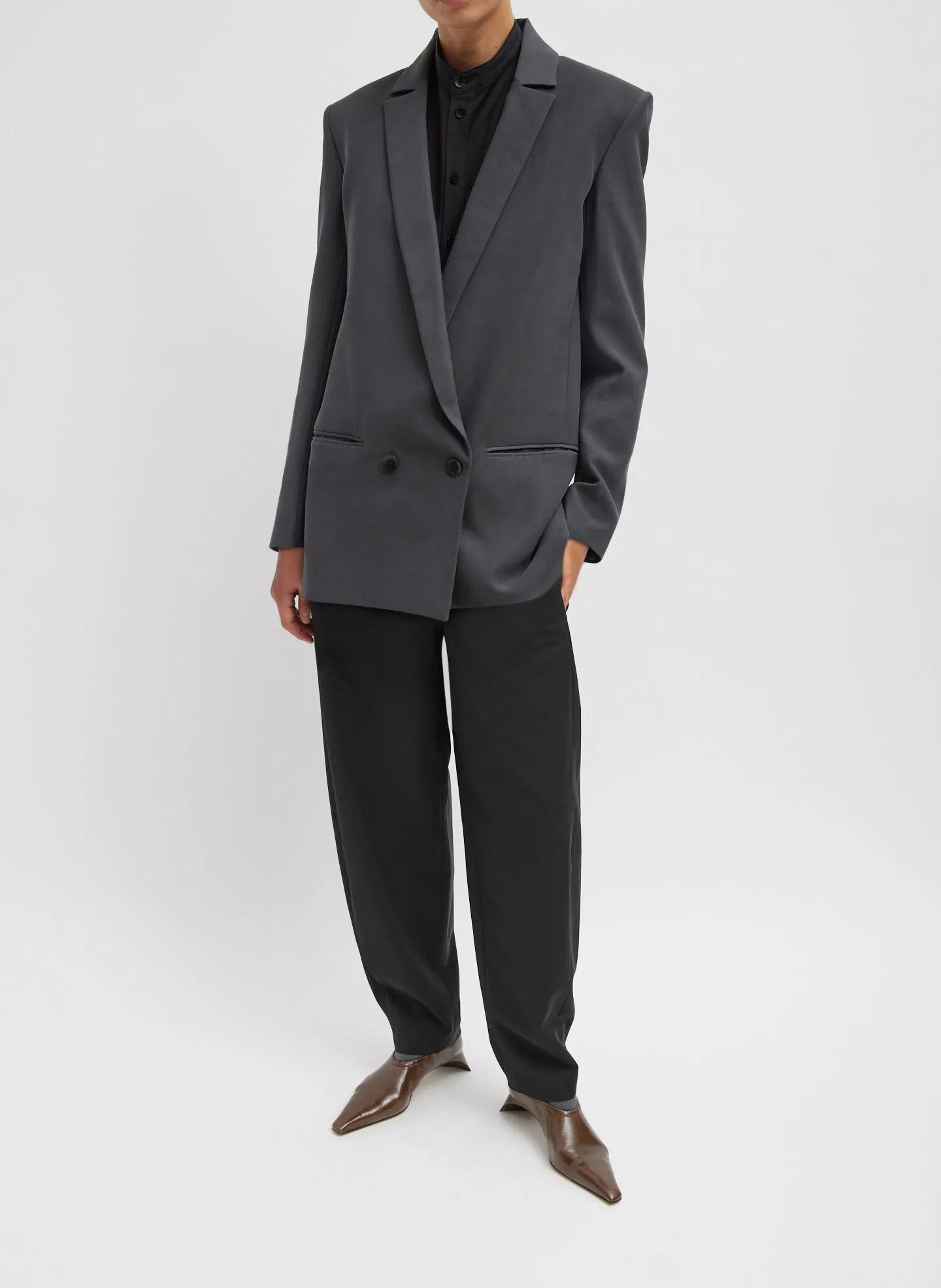 Fluid Suiting Double Breasted Blazer sold by Tibi product image thumbnail 4