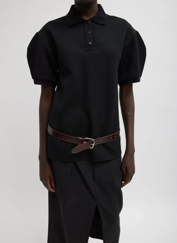 Luxe Pique Polo Shirt made by Tibi