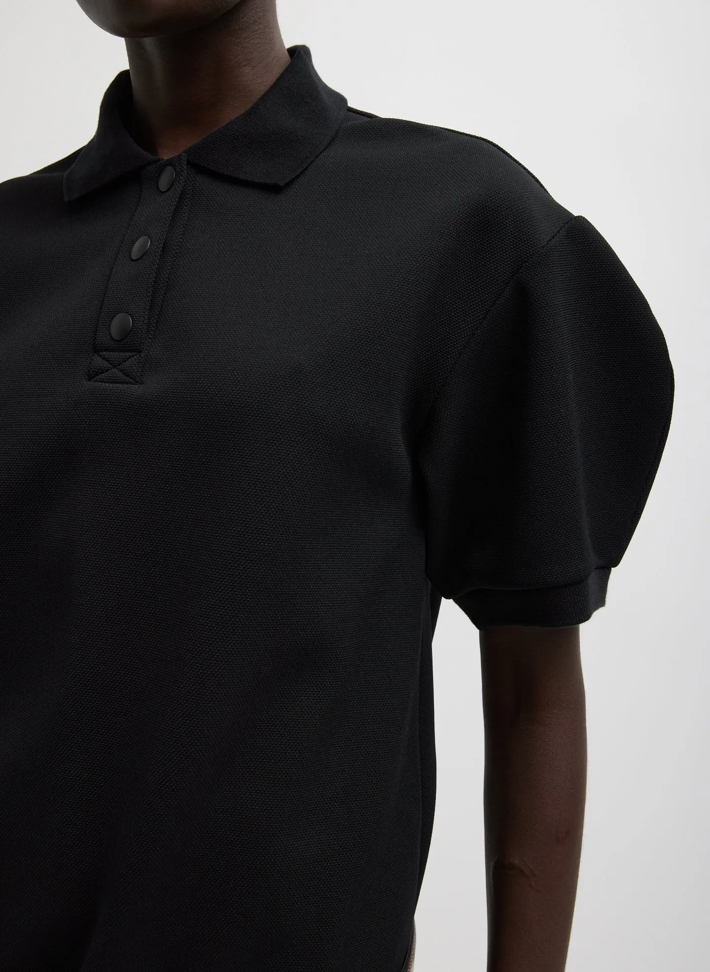 Luxe Pique Polo Shirt sold by Tibi product image thumbnail 4