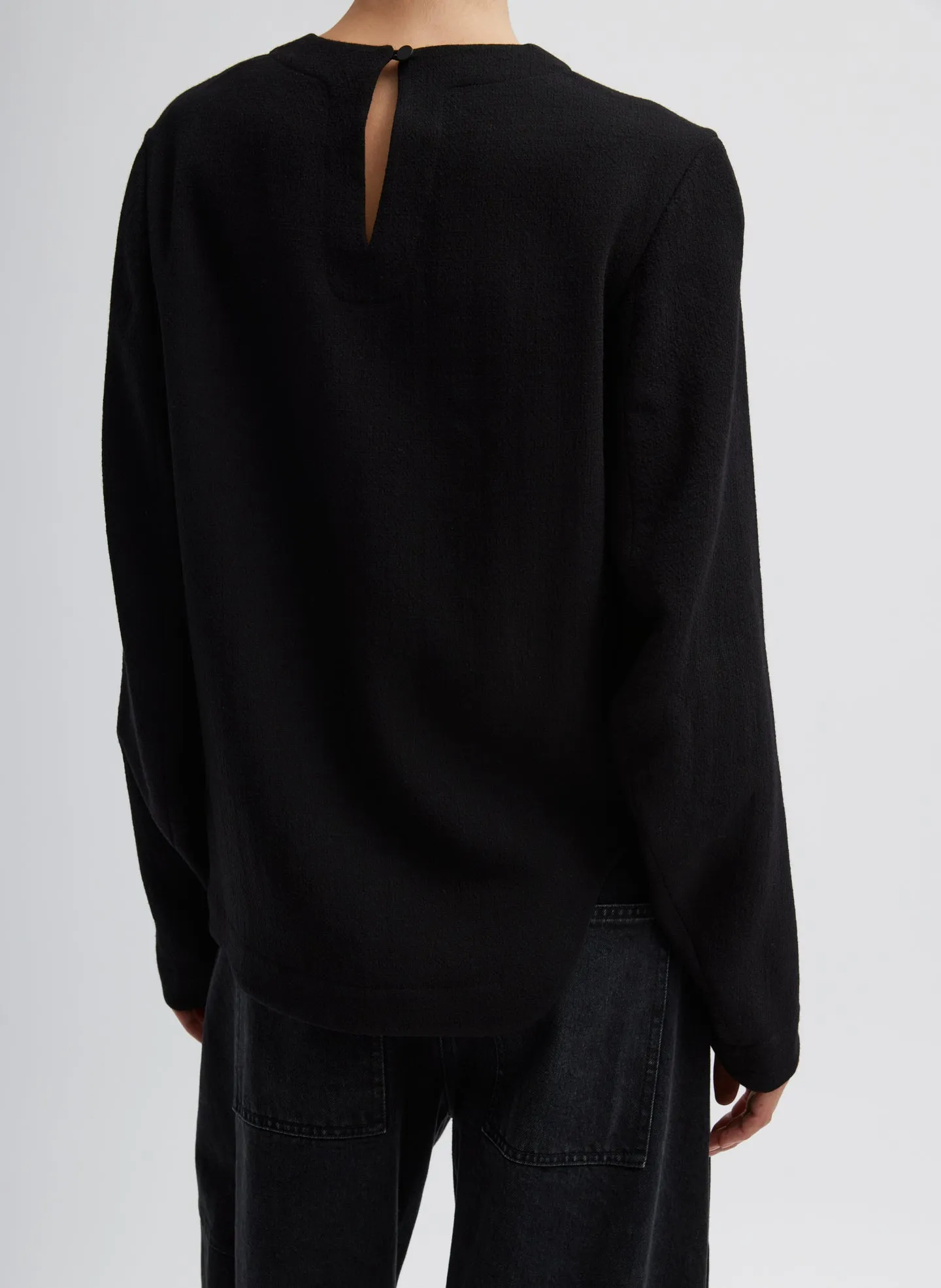 Melee Crepe Long Sleeve Cropped Top sold by Tibi product image thumbnail 2