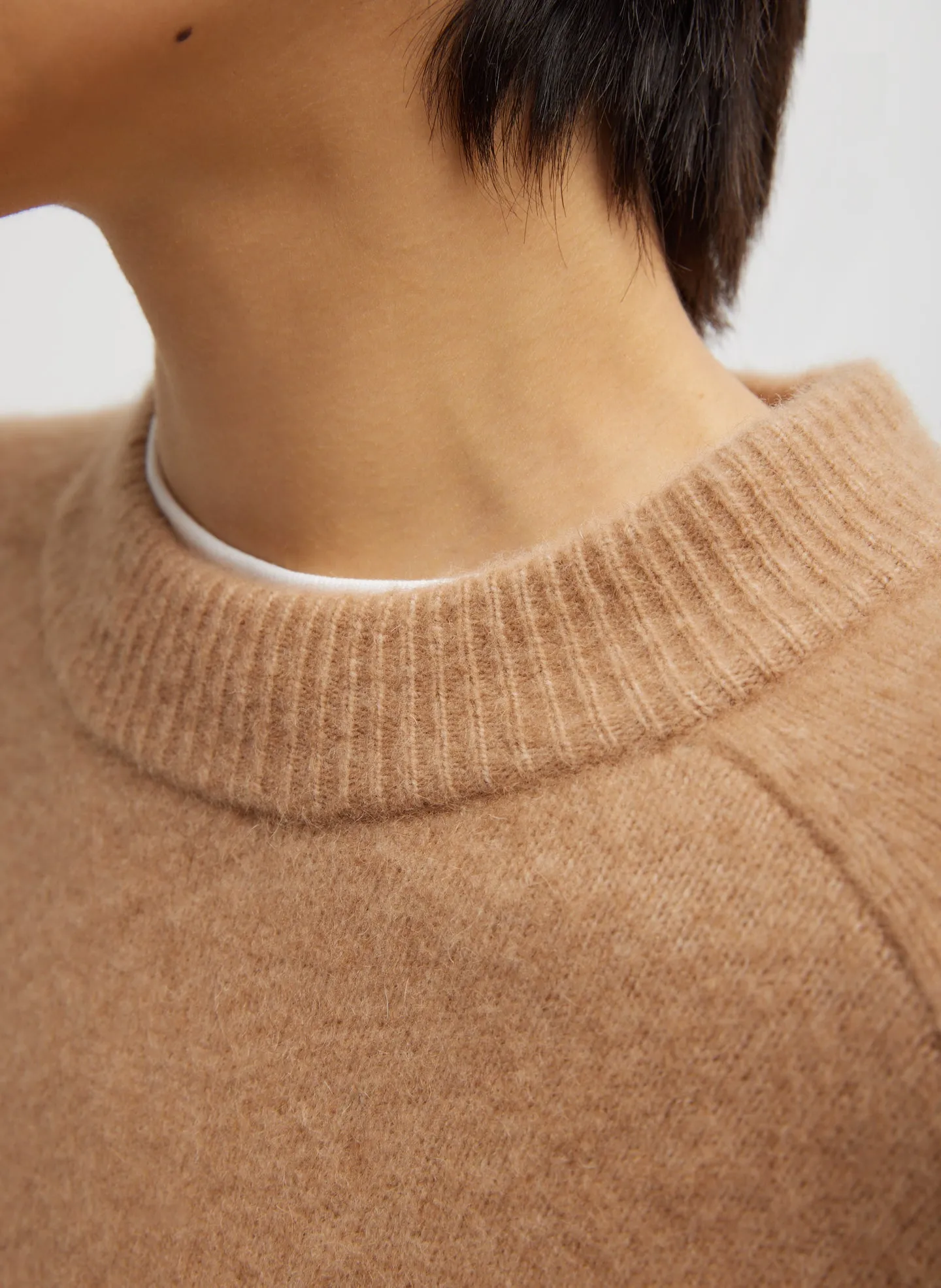 Camel Hair Knit Crewneck Oversized Pullover sold by Tibi product image thumbnail 3