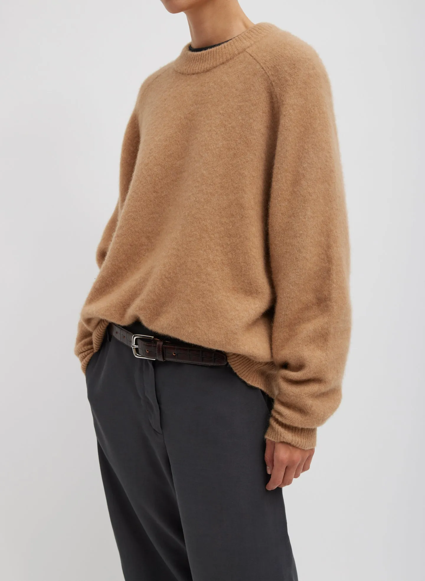 Camel Hair Knit Crewneck Oversized Pullover sold by Tibi